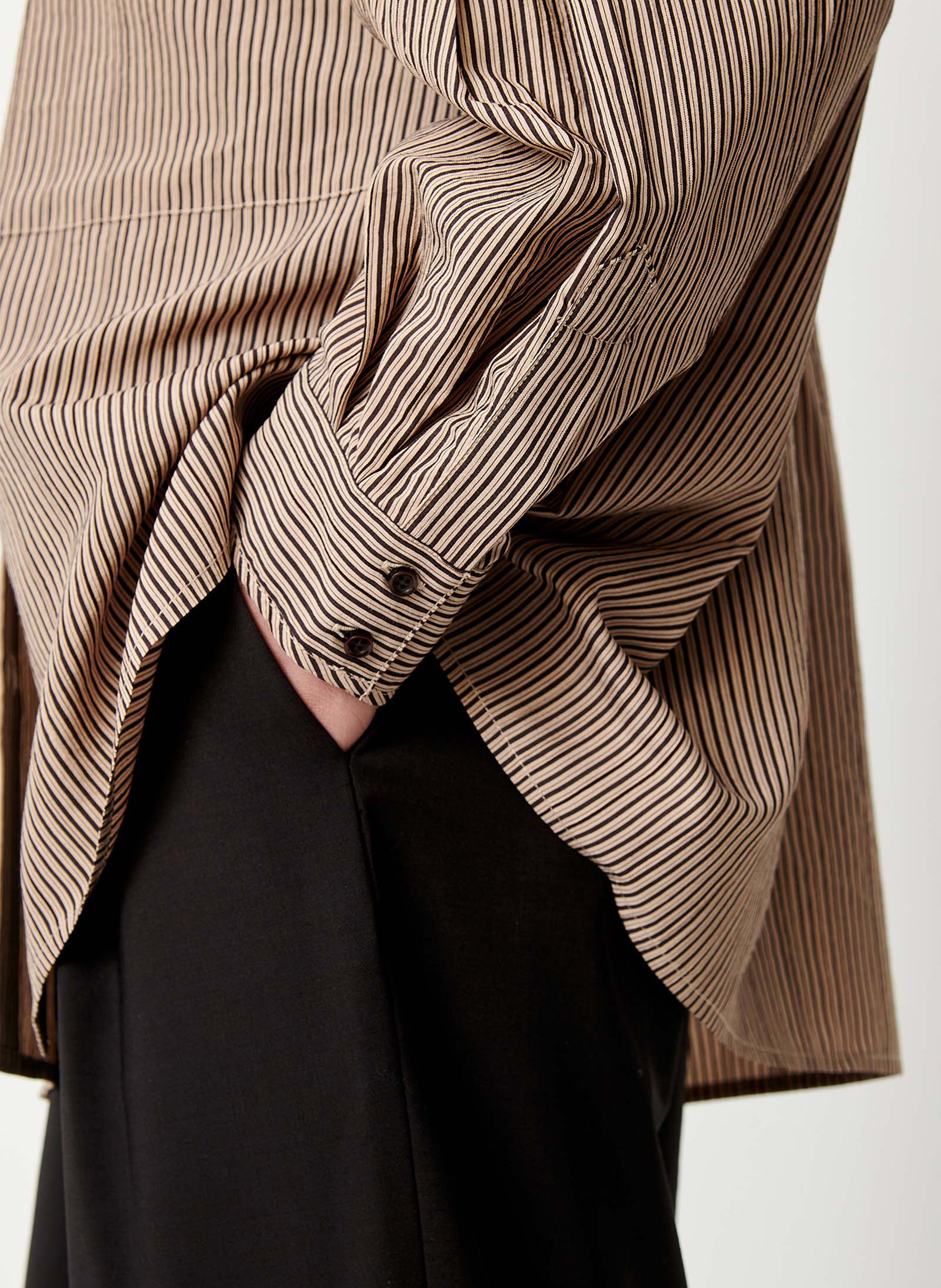 Chemise ample à rayures en coton fontania a SESSUN Beige