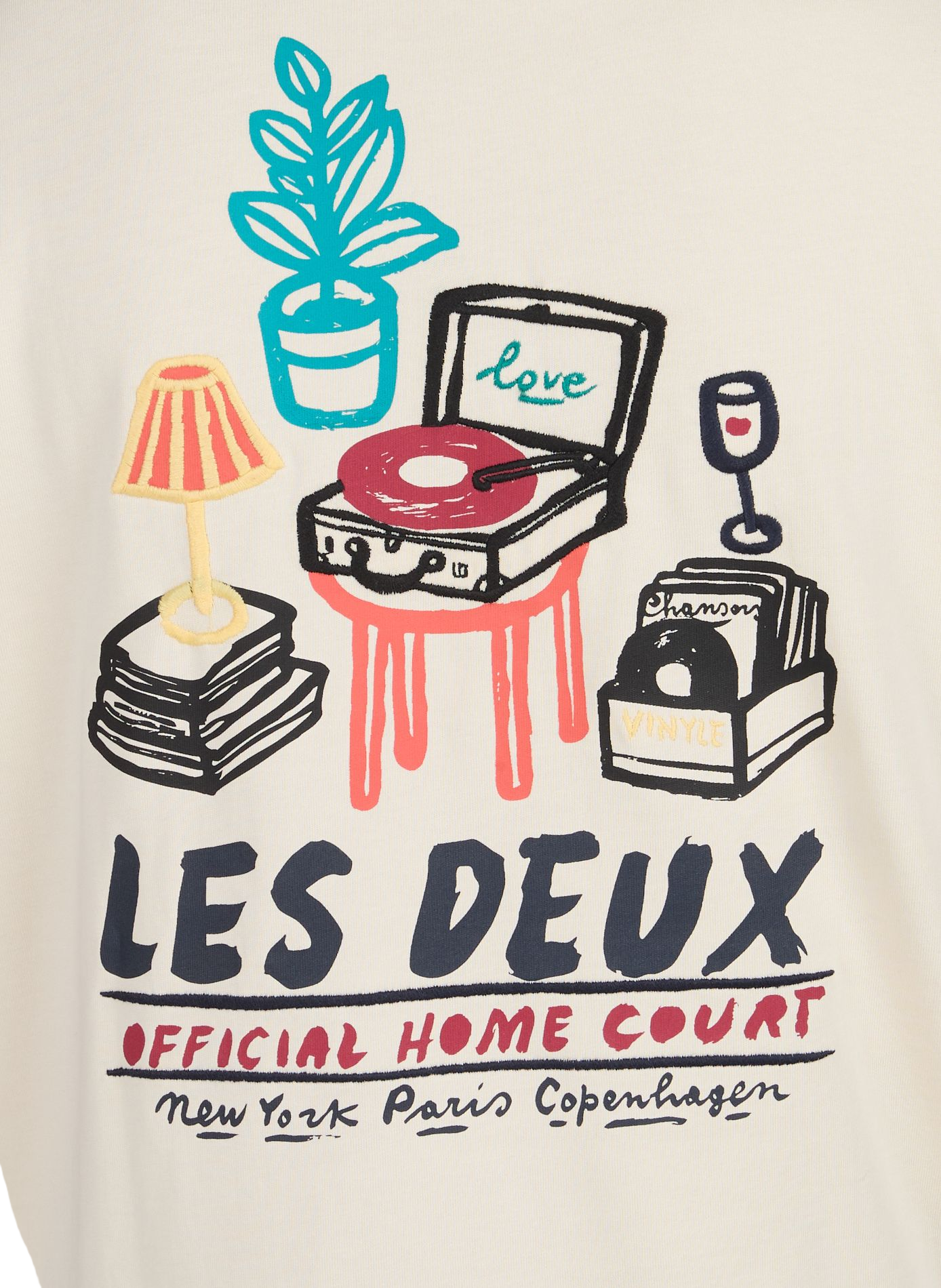 Gerader Baumwoll-T-Shirt LES DEUX Beige