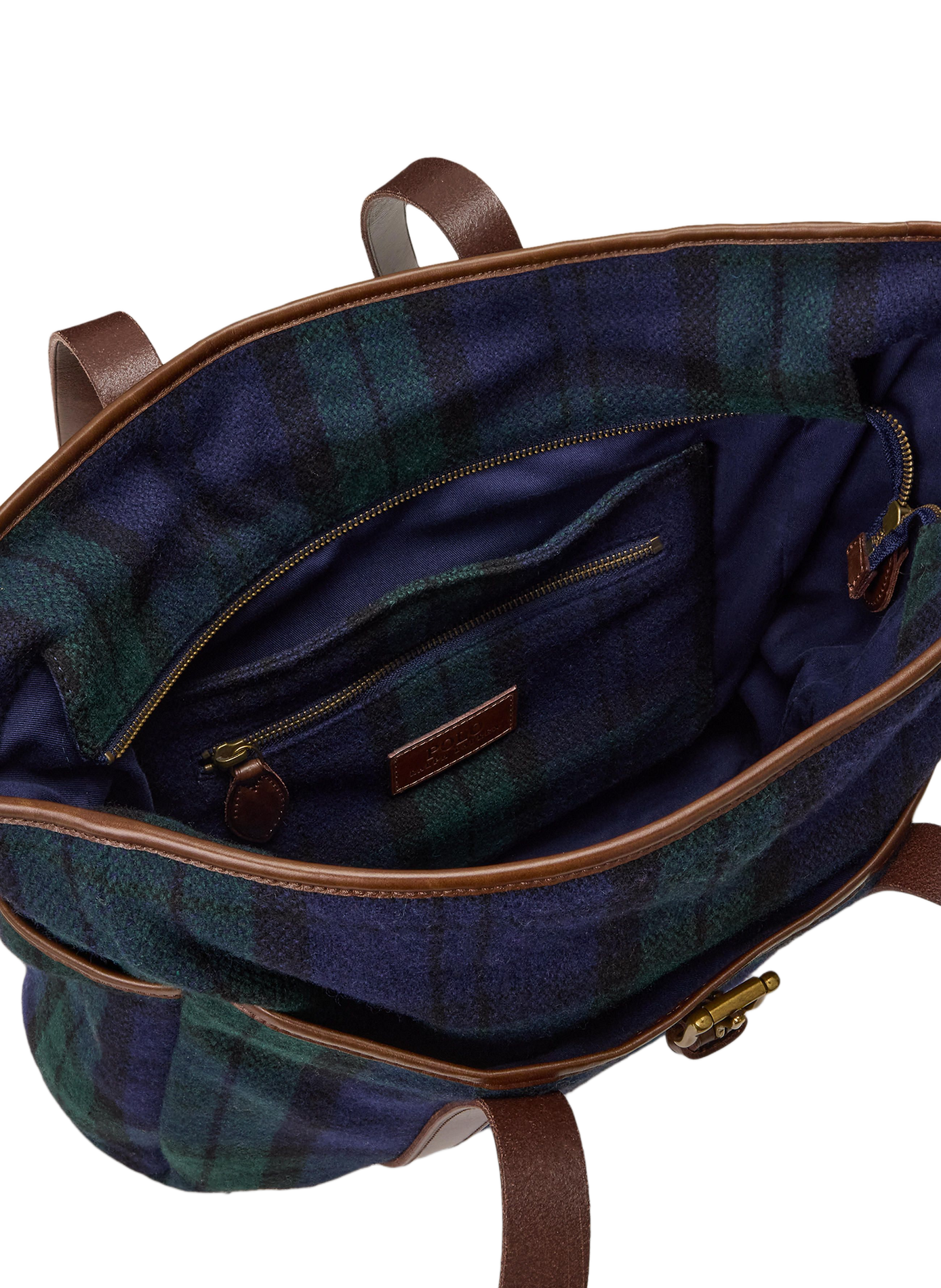 Zip-Up Printed Tote Bag POLO RALPH LAUREN Green