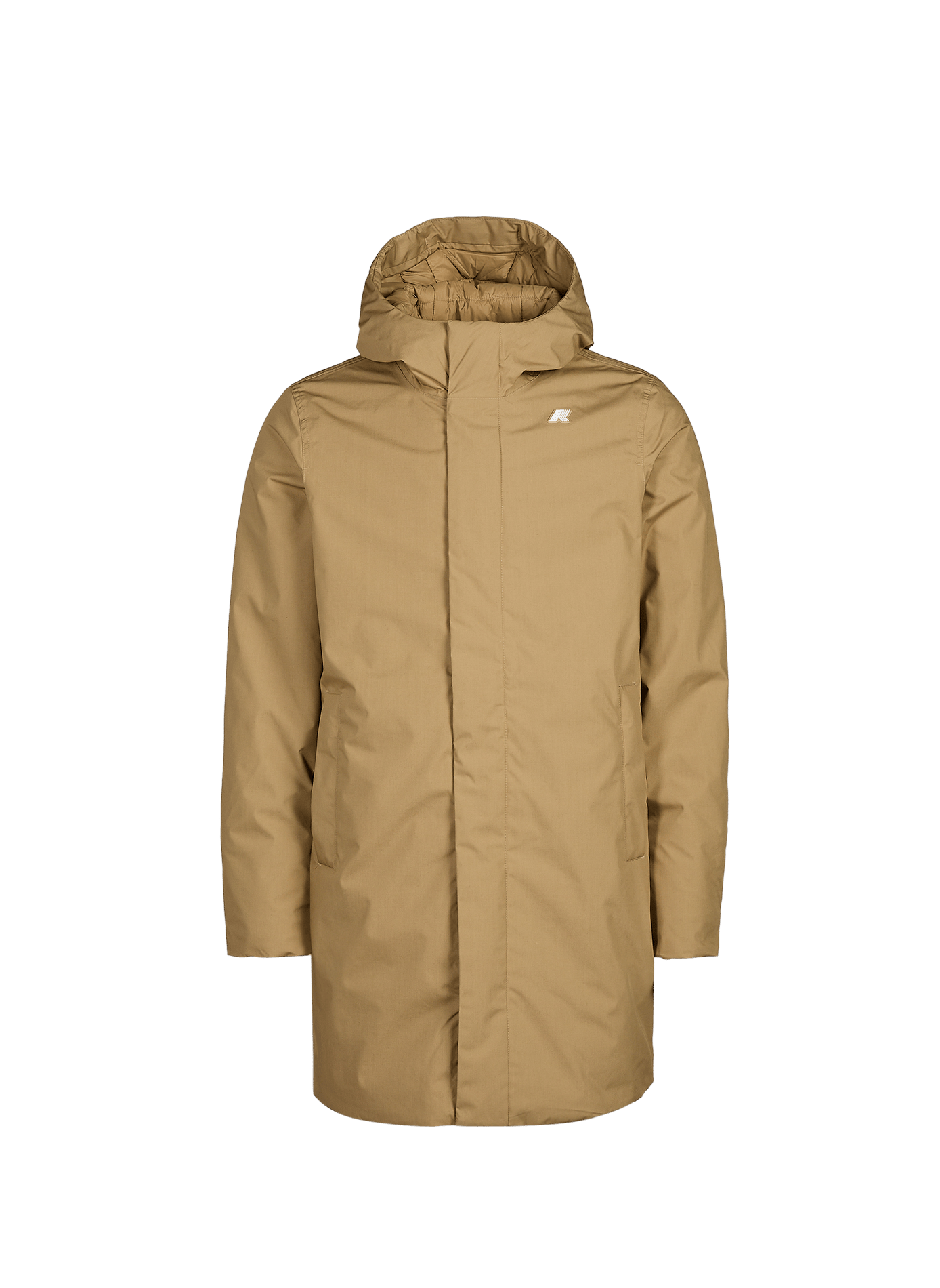 Parka droite en coton mélangé K-WAY Beige
