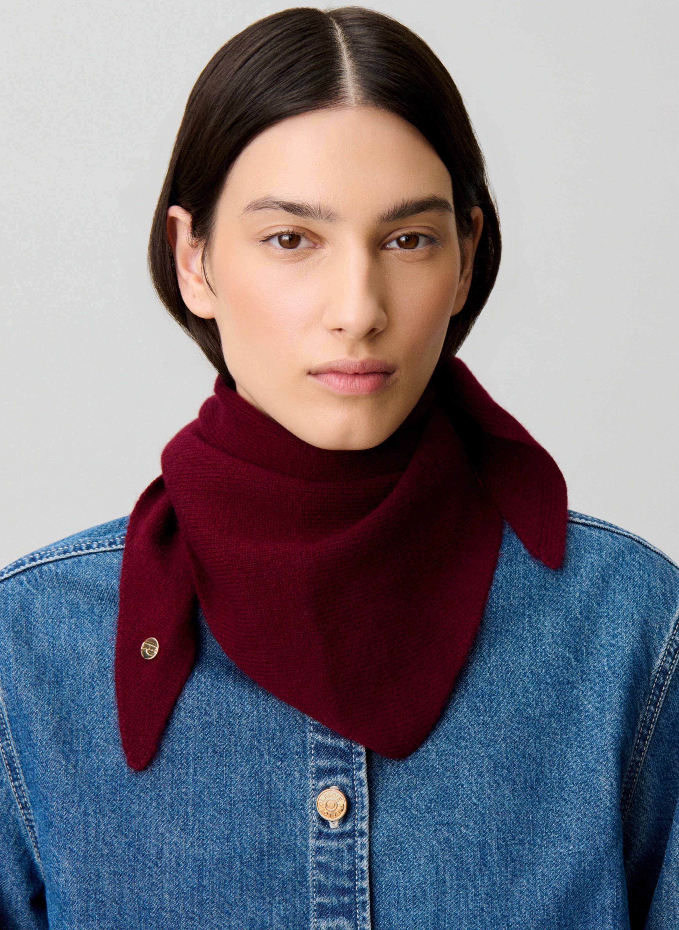 Echarpe en laine et cachemire CLAUDIE PIERLOT Rouge