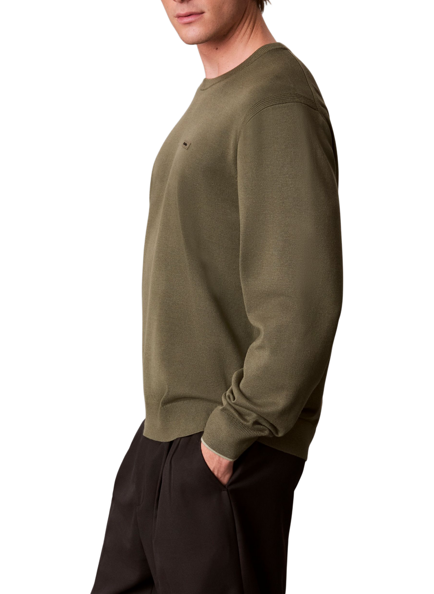 Pull manches longues à logo  CALVIN KLEIN Khaki