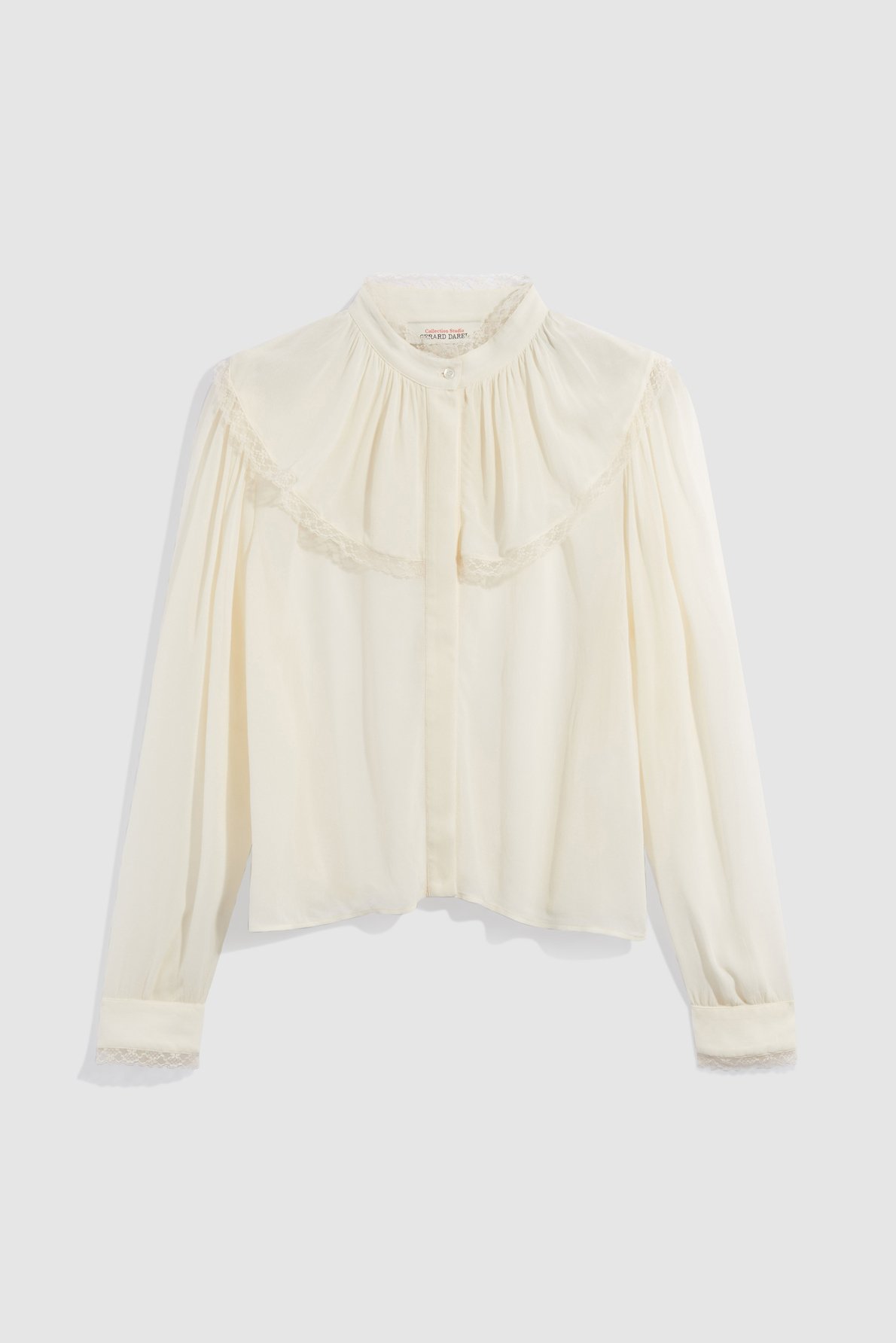 Chemise en crêpe à volants - lumina GERARD DAREL Beige