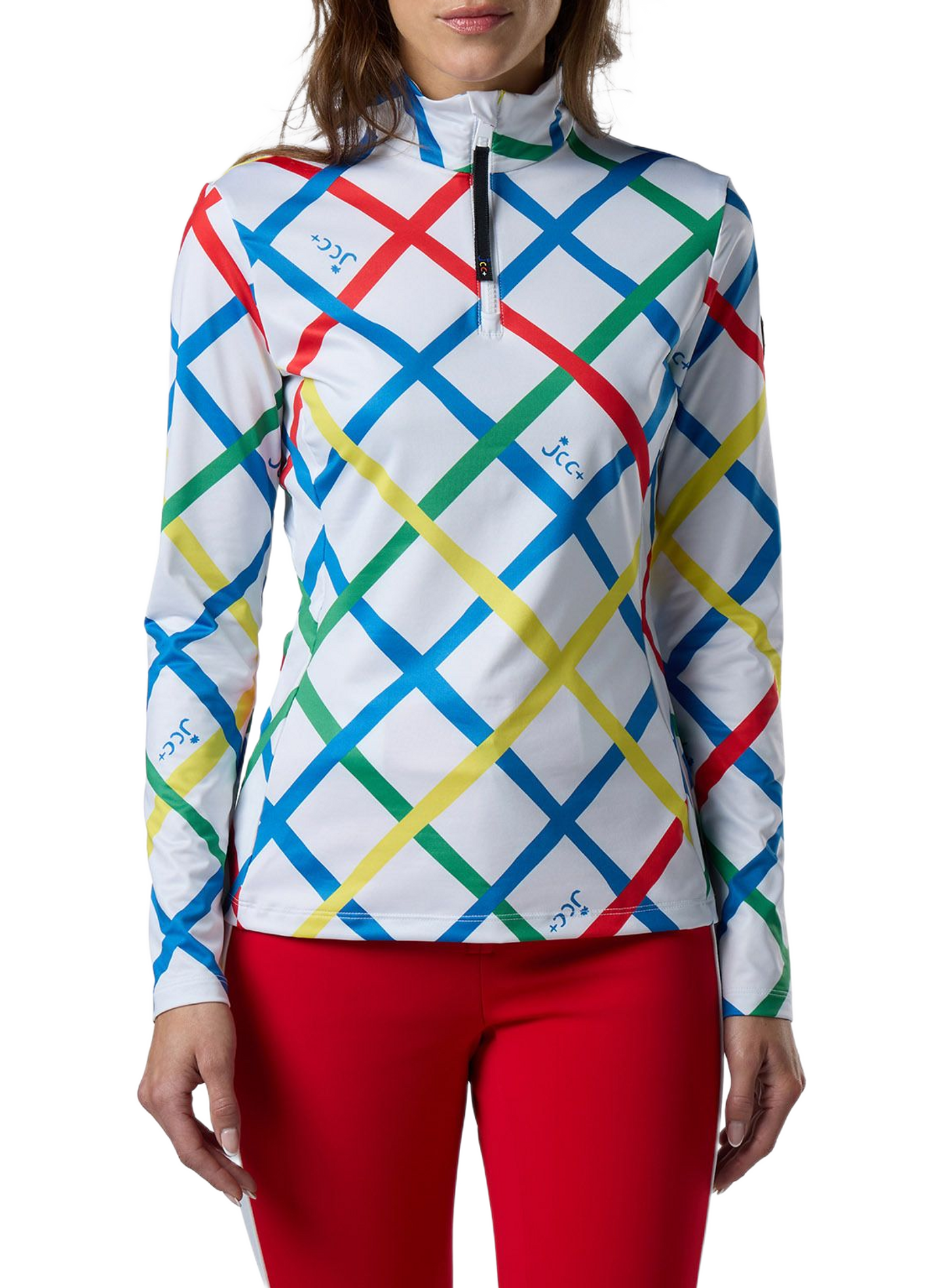 Gerader Pulli mit Stehkragen und Reißverschluss. ROSSIGNOL Mehrfarbig
