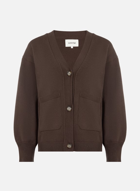 Cardigan en coton Marron by SAISON 1865 SAISON 1865 Cardigan en coton Marron
