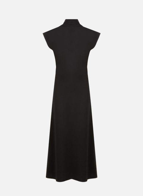 فستان طويل من الصوف البكر باللون الأسود gauchere 