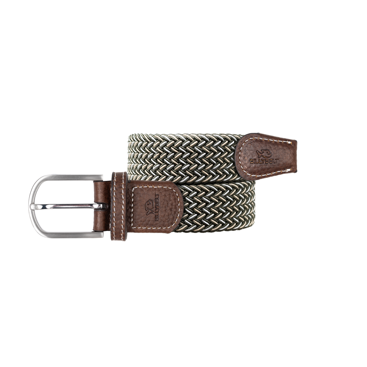 Ceinture tressée élastique multicolore BILLYBELT Vert