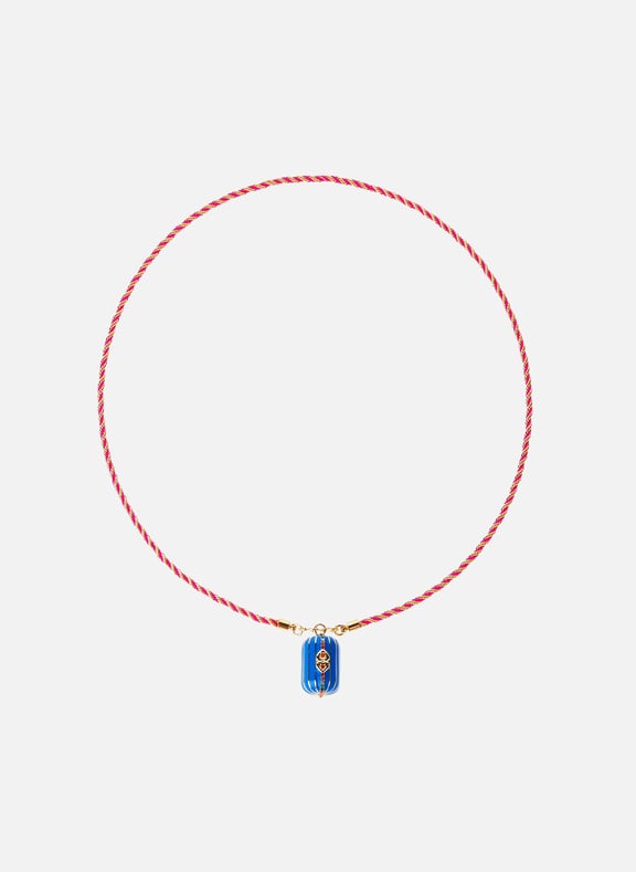 Collier sautoir en cordon avec charm central felice Bleu by HIPANEMA HIPANEMA Collier sautoir en cordon avec charm central felice Bleu