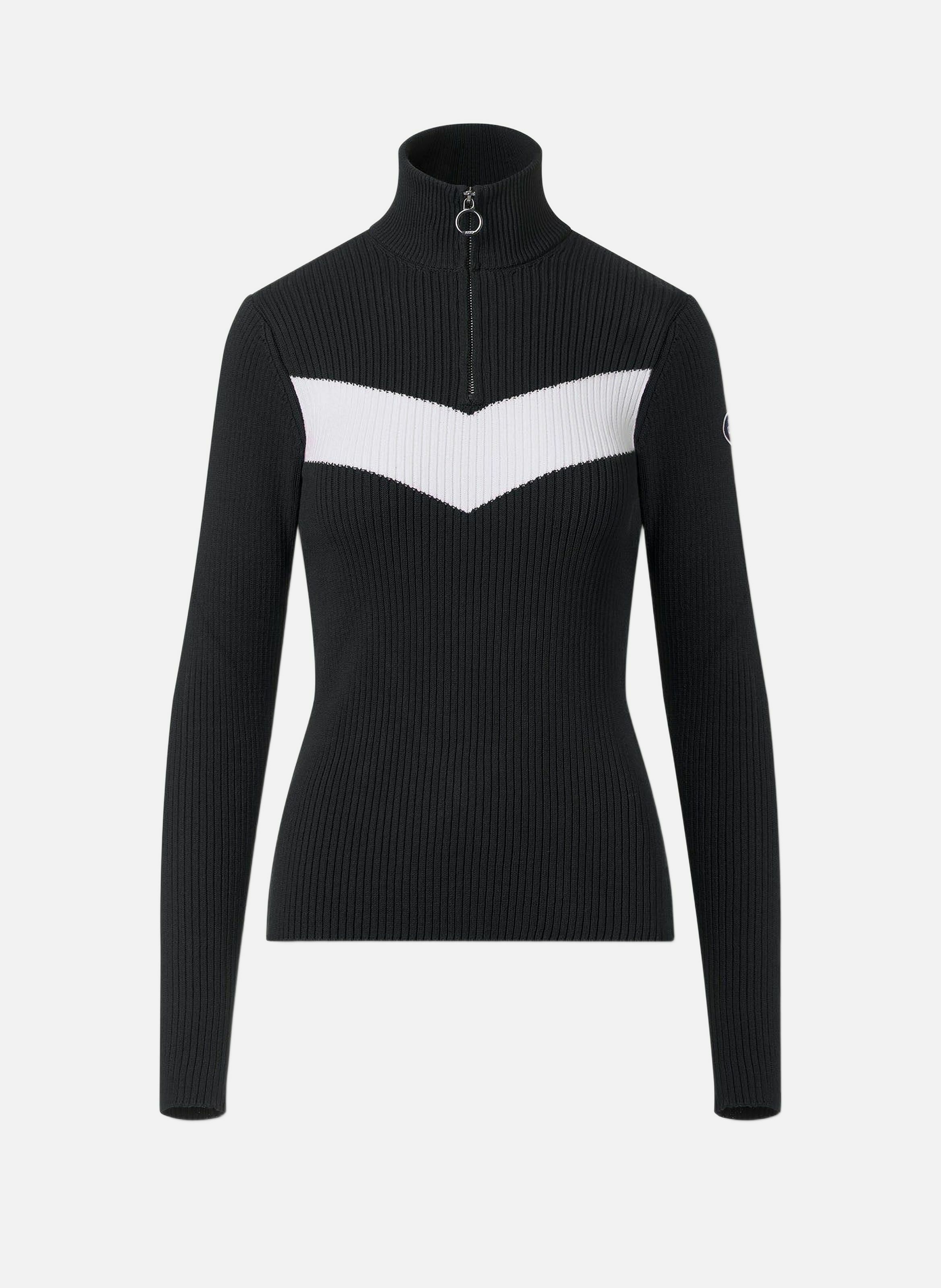Pull andromede col montant coupe ajustée FUSALP Noir