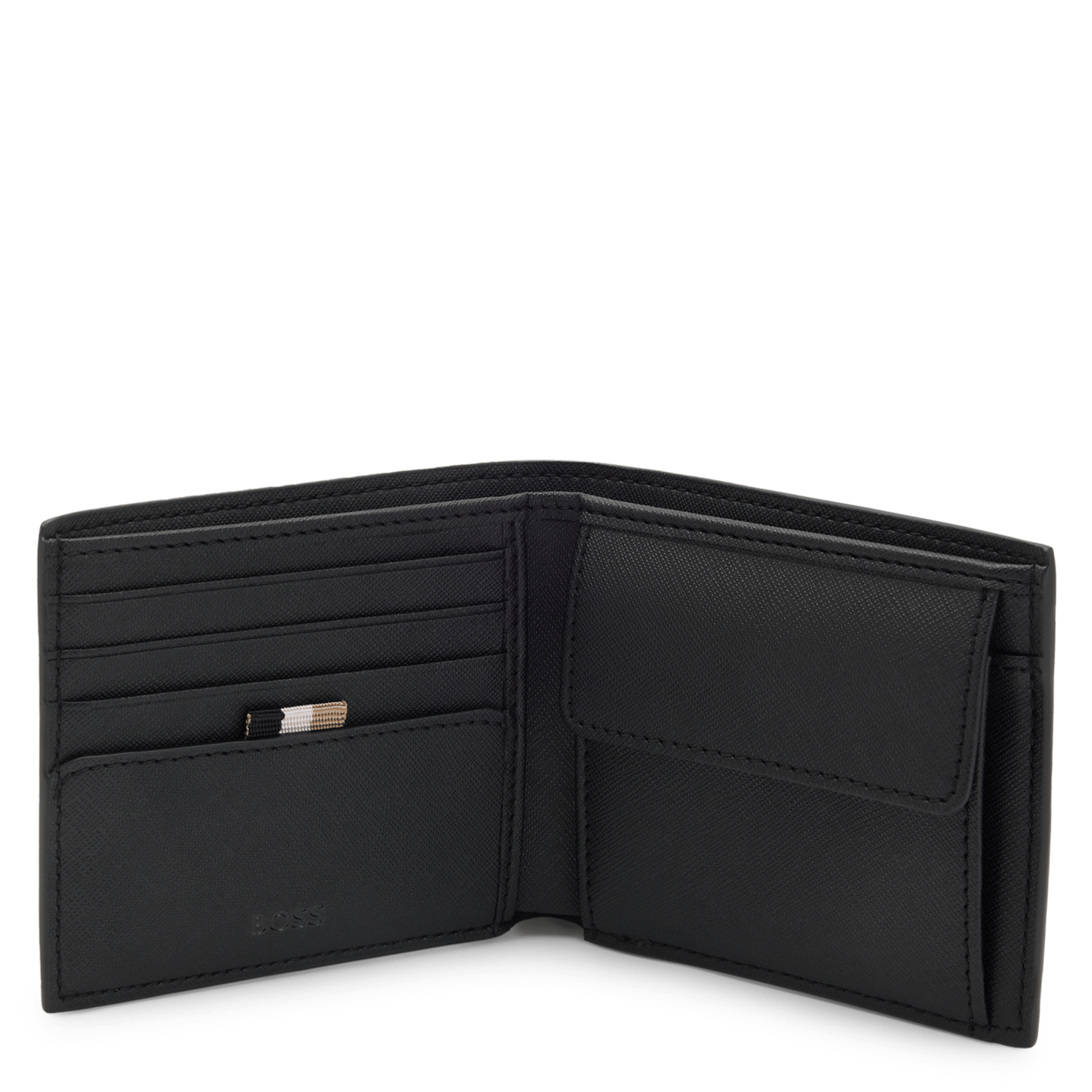 Portefeuille en cuir BOSS Noir