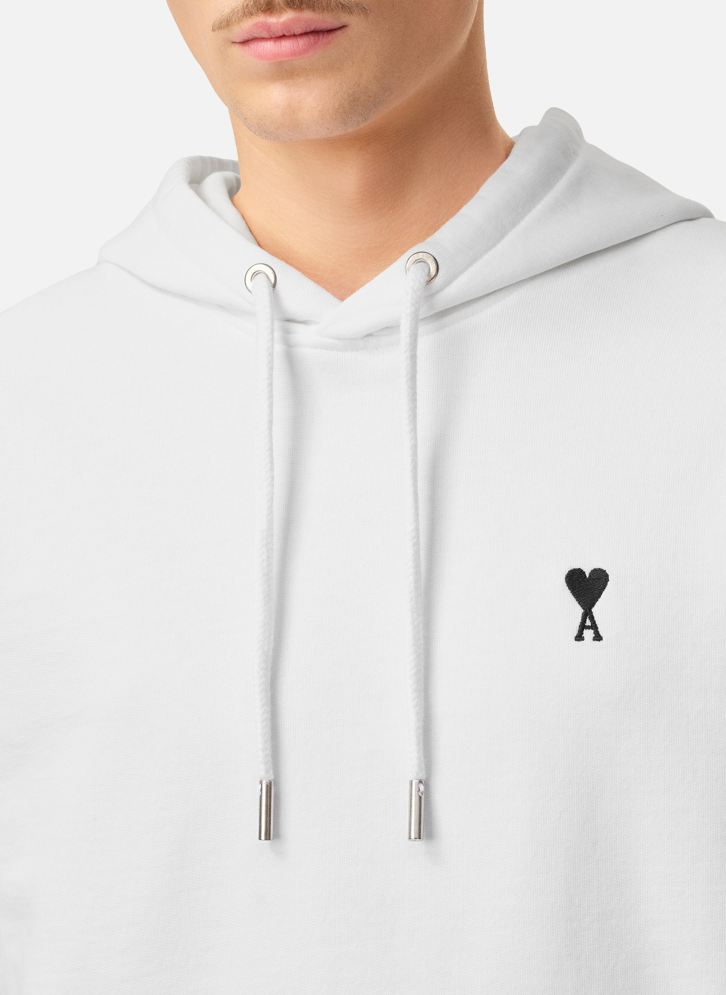 Hoodie ami de coeur en coton AMI PARIS Blanc