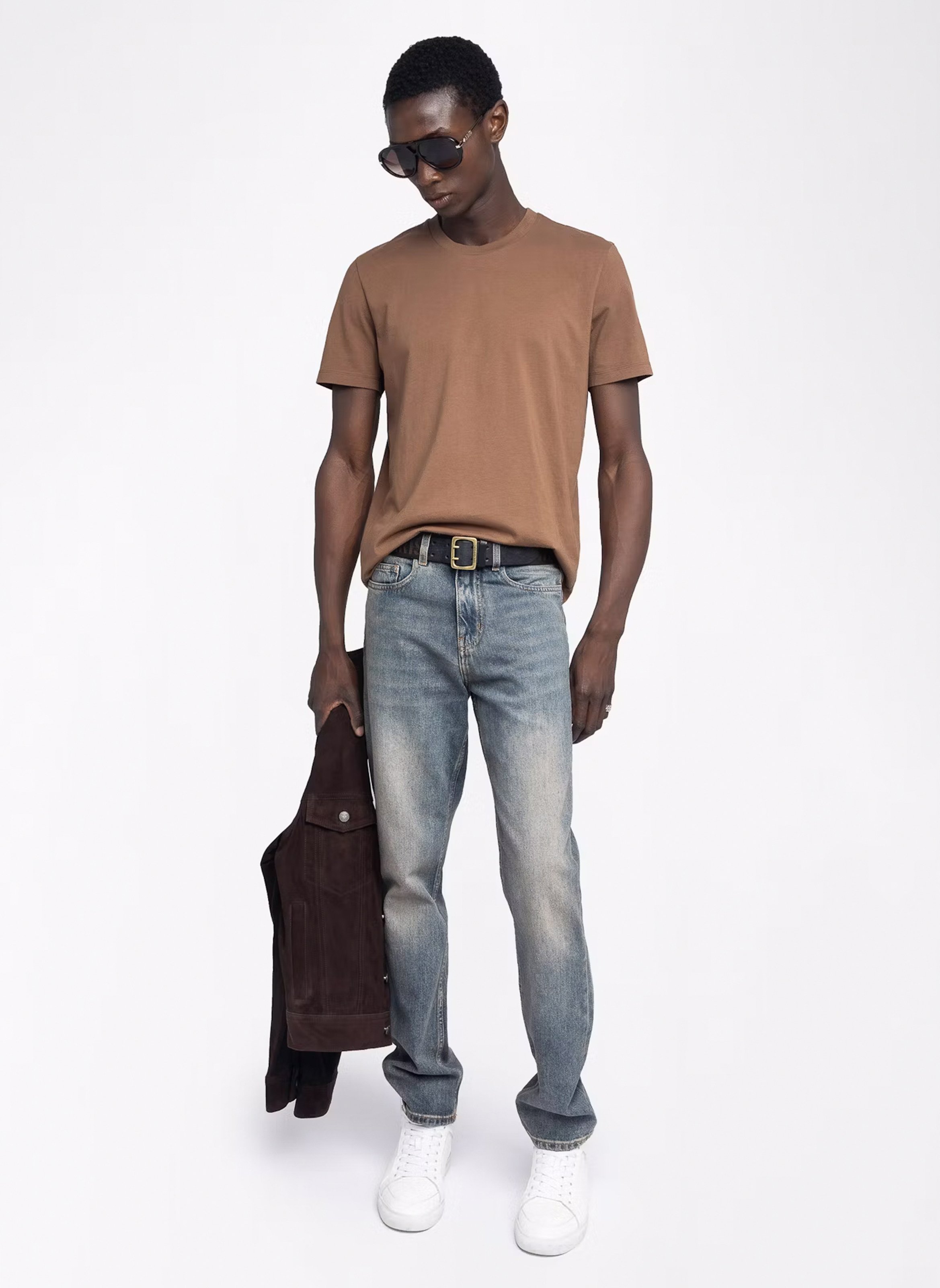 Tee-shirt droit en coton tommy ZADIG&VOLTAIRE Marron