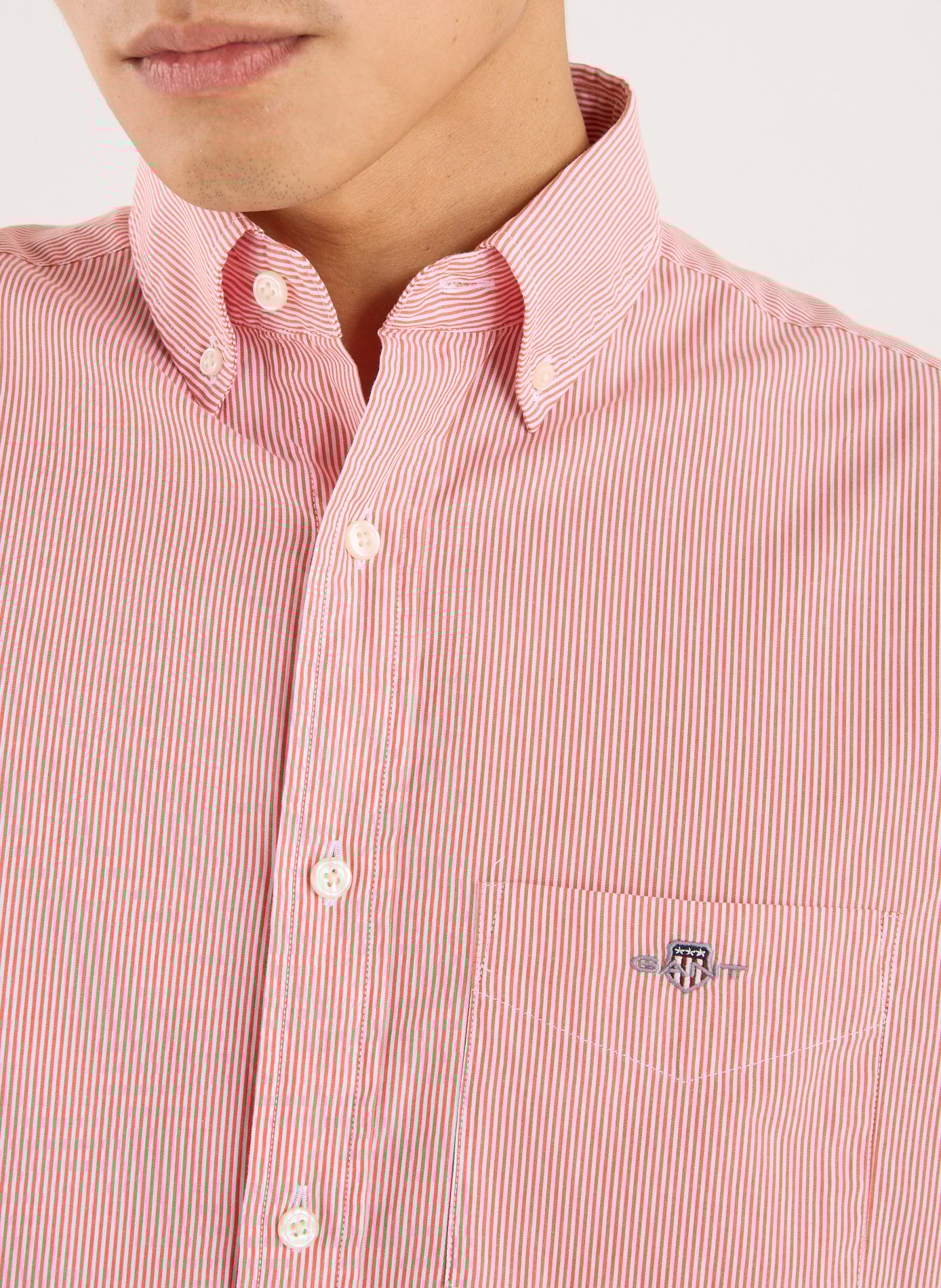 Chemise à rayures en coton GANT Orange