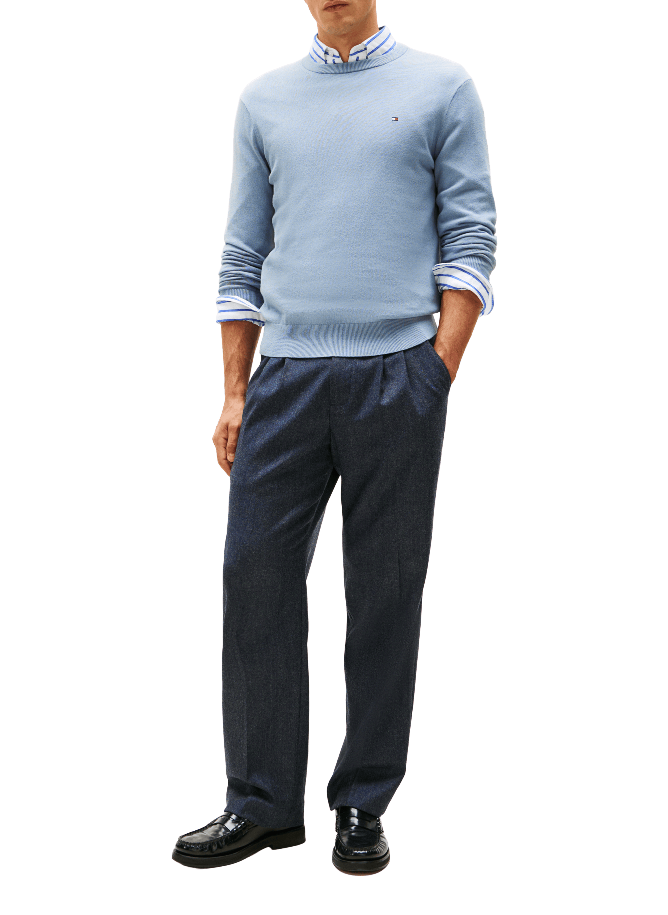 Cotton cable knit jumper TOMMY HILFIGER Blue