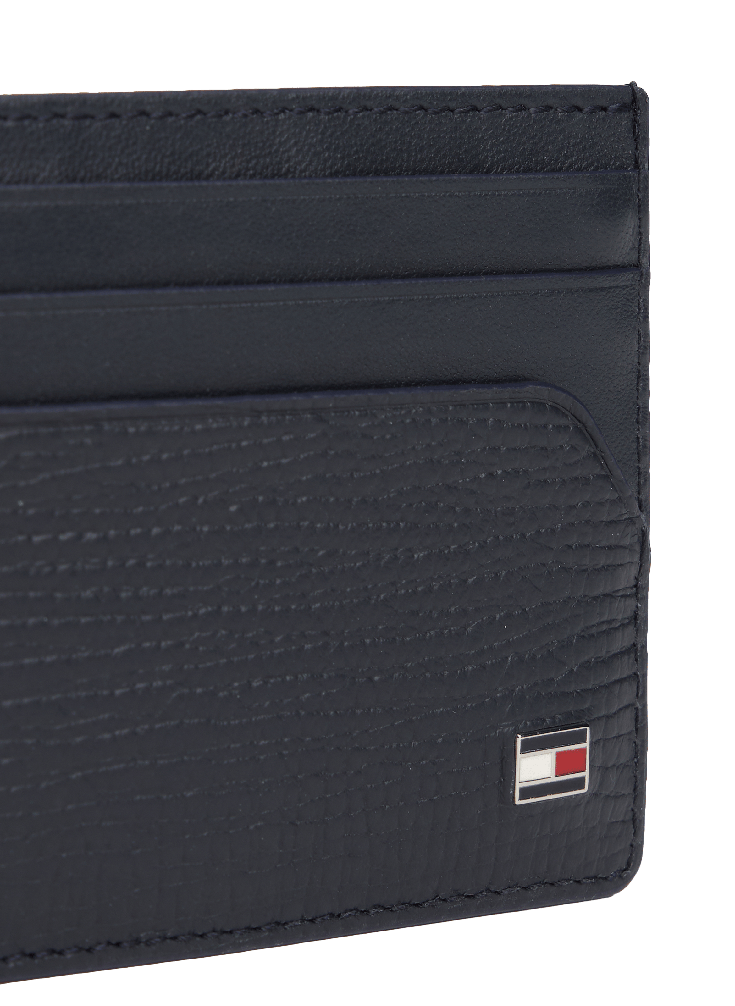 Porte-cartes en cuir de vache grainé TOMMY HILFIGER Bleu