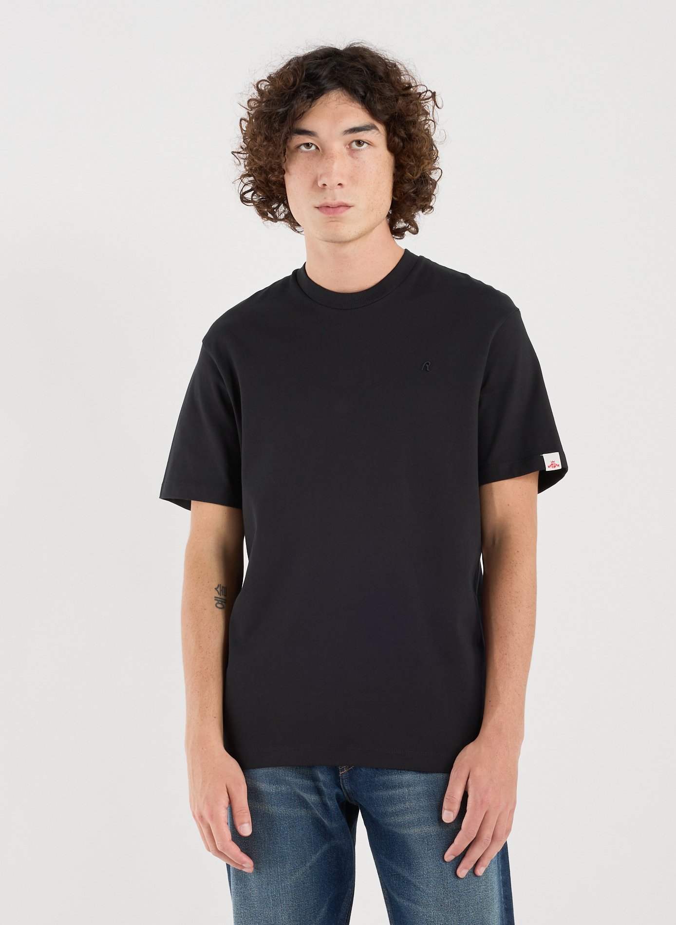 REPLAY T-shirt droit en coton Noir