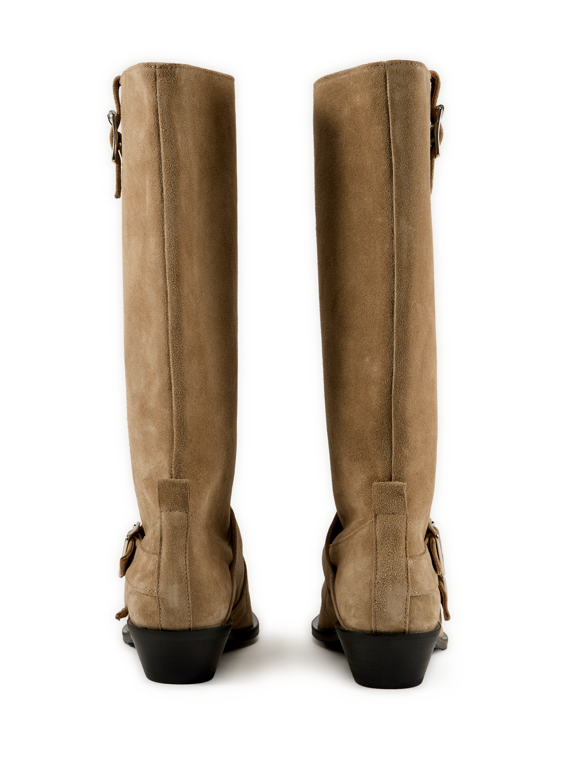 Bottes Ryder à talons en cuir daim ALOHAS Beige