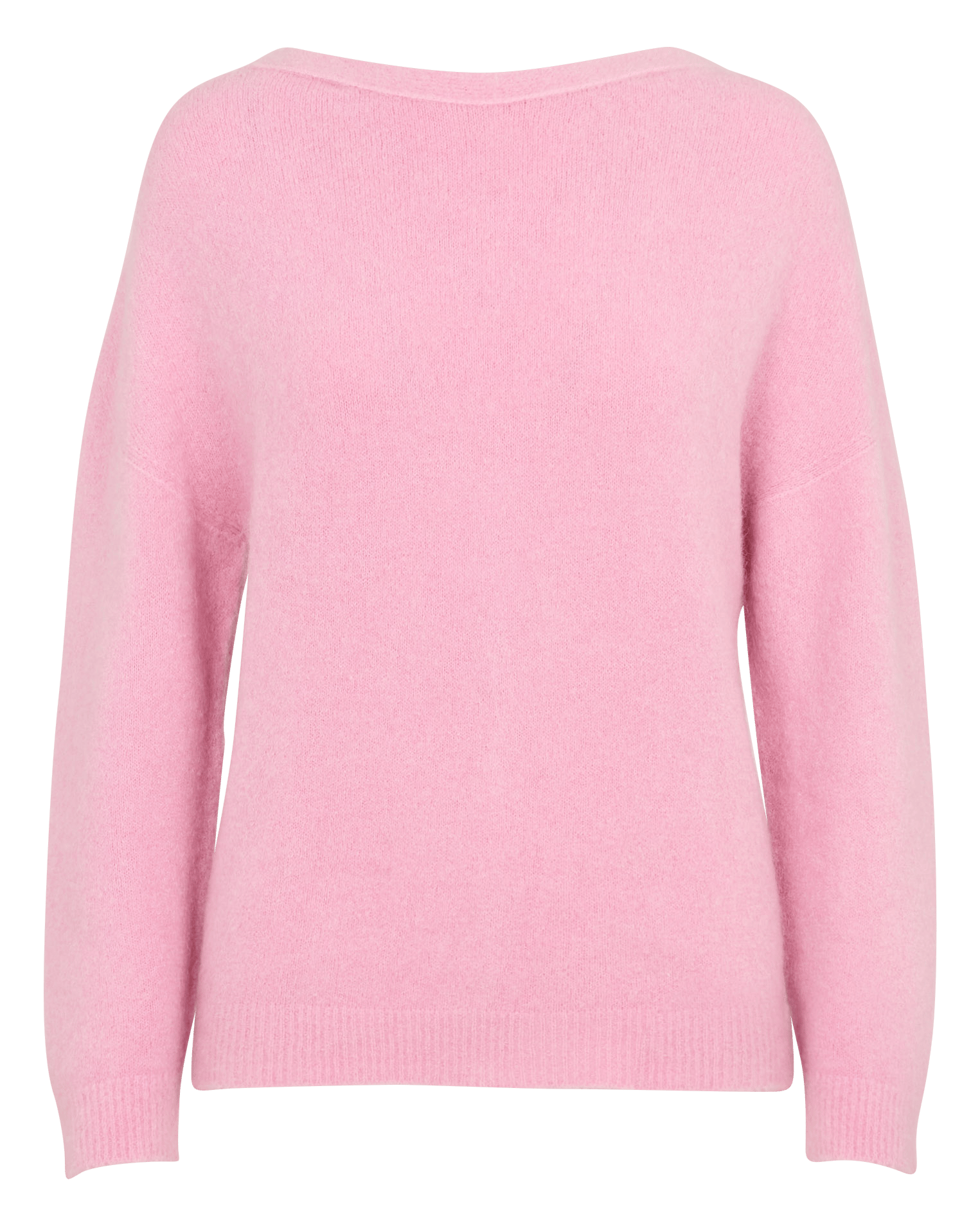 Gilet devant dos col v en laine mélangée IKKS Rose