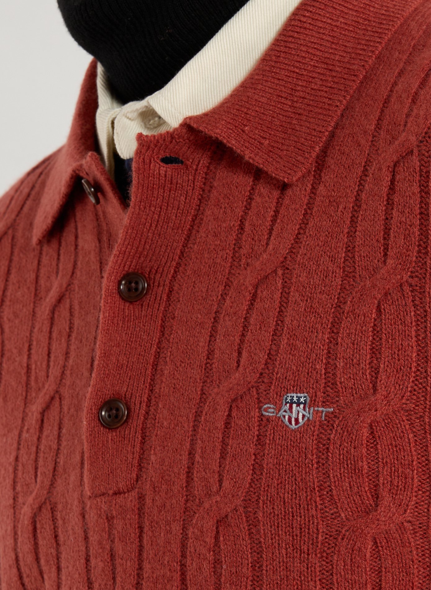 Wool sweater with buttoned collar GANT Orange