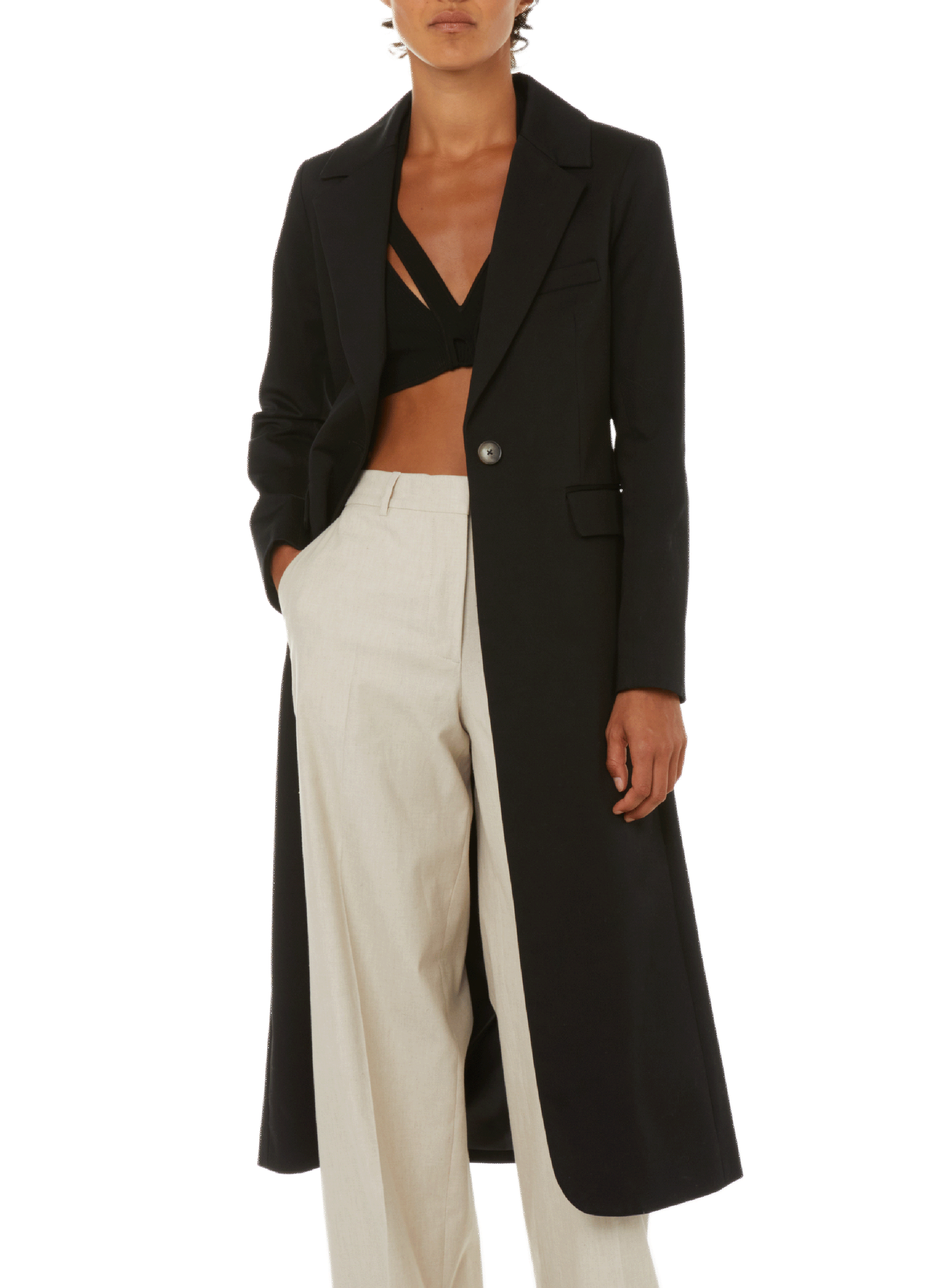 SAISON 1865 Wool and cotton-blend jacket Black