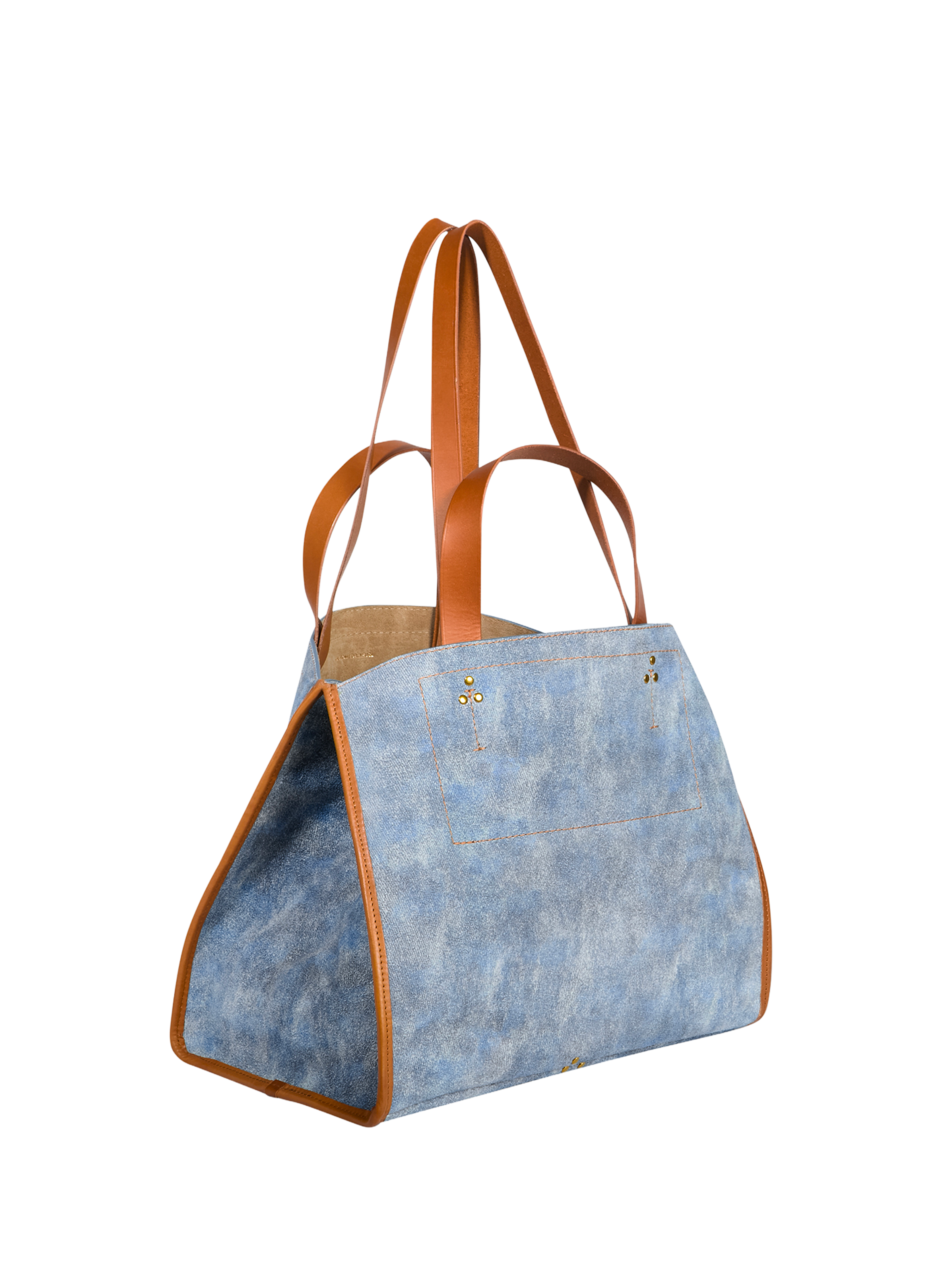 Sac cabas Léon M en cuir de chèvre JÉRÔME DREYFUSS Bleu