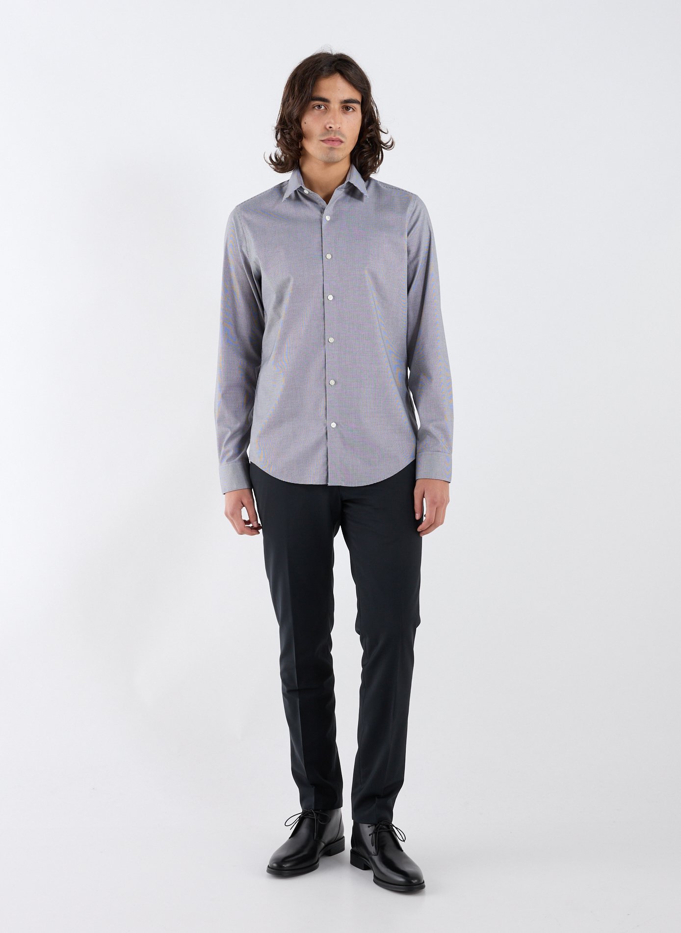 Slim cotton-blend shirt CALVIN KLEIN Black
