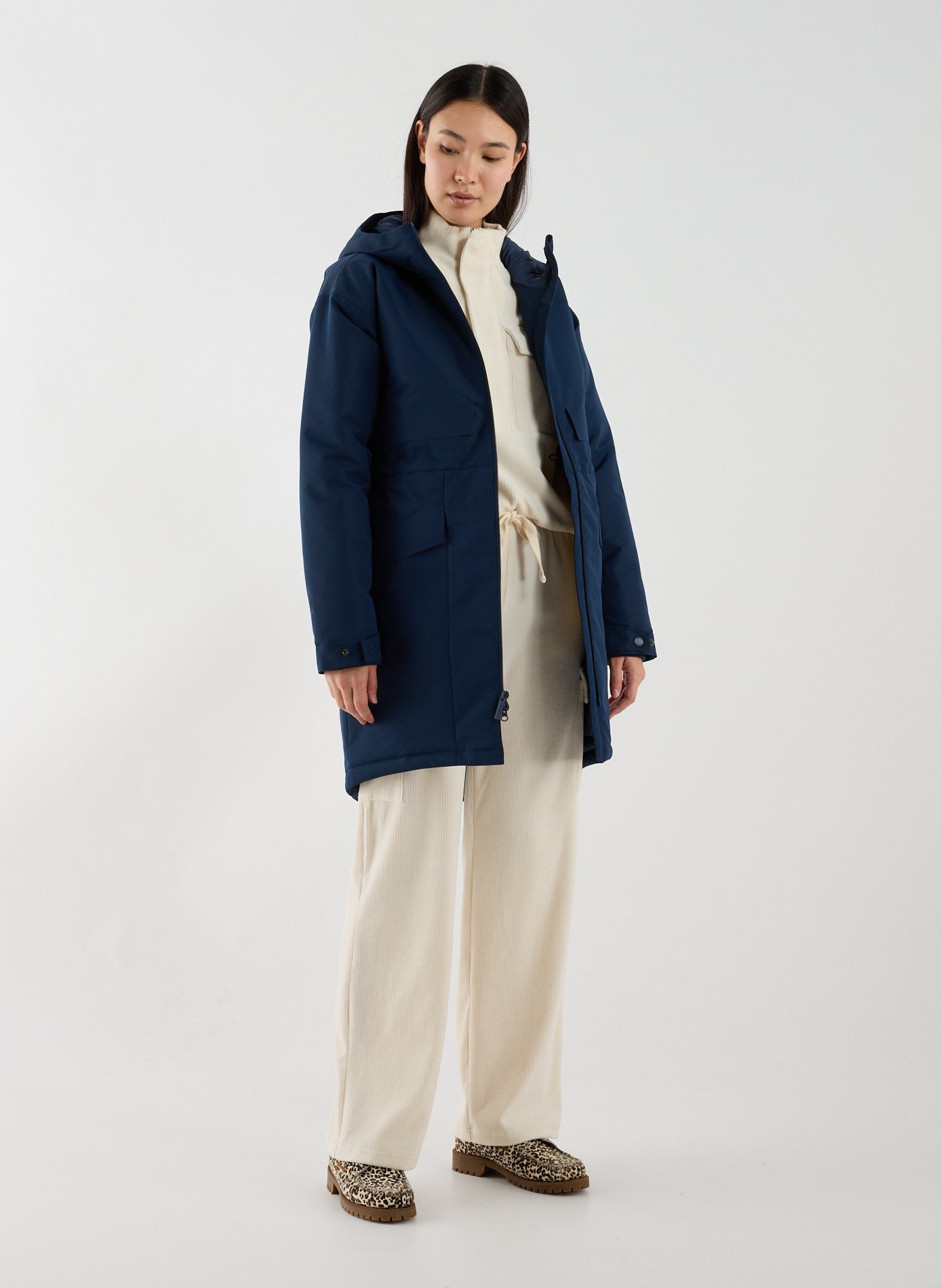 Veste mi-longue à capuche COLUMBIA Bleu