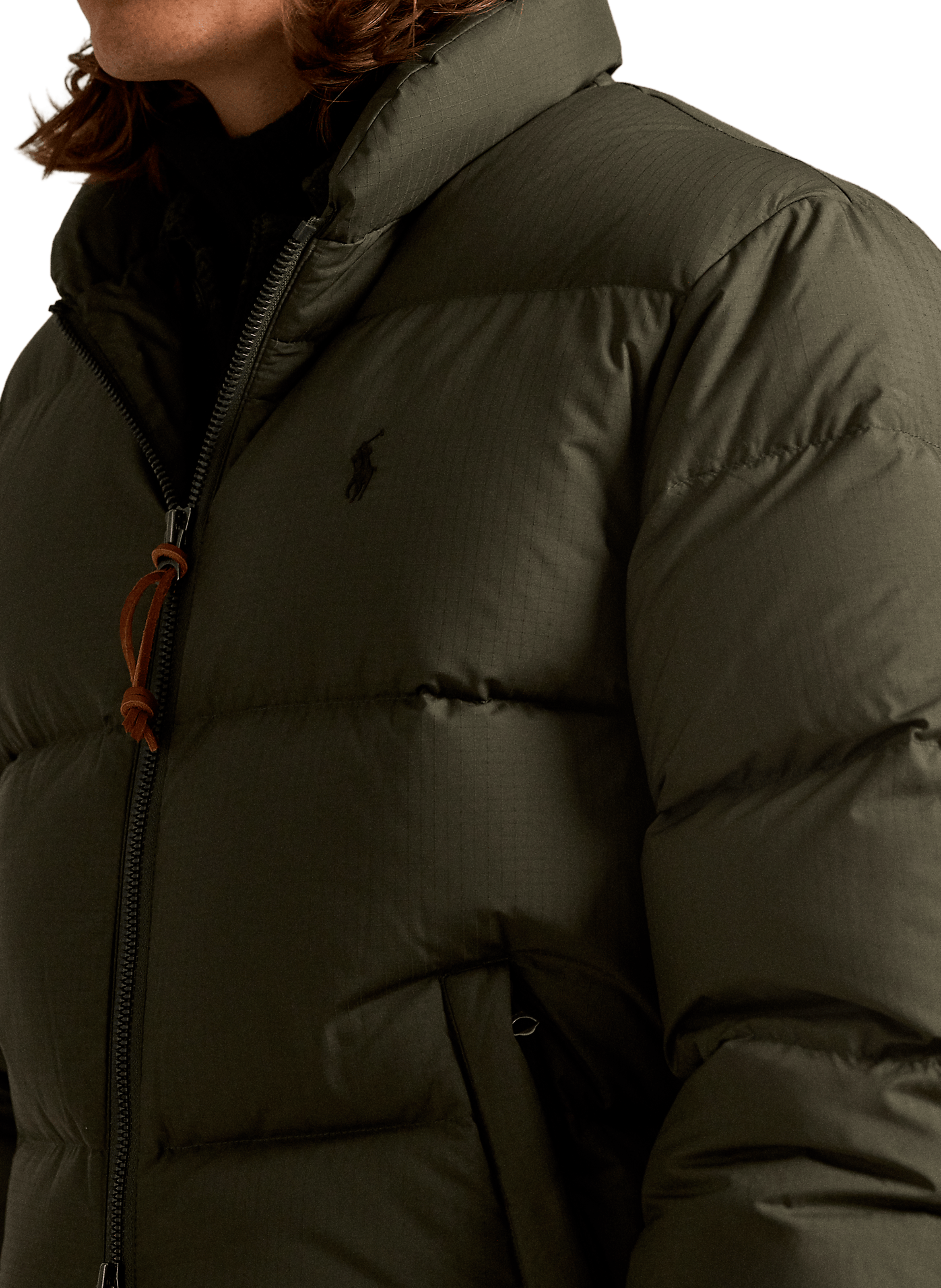 Down jacket with logo POLO RALPH LAUREN Green