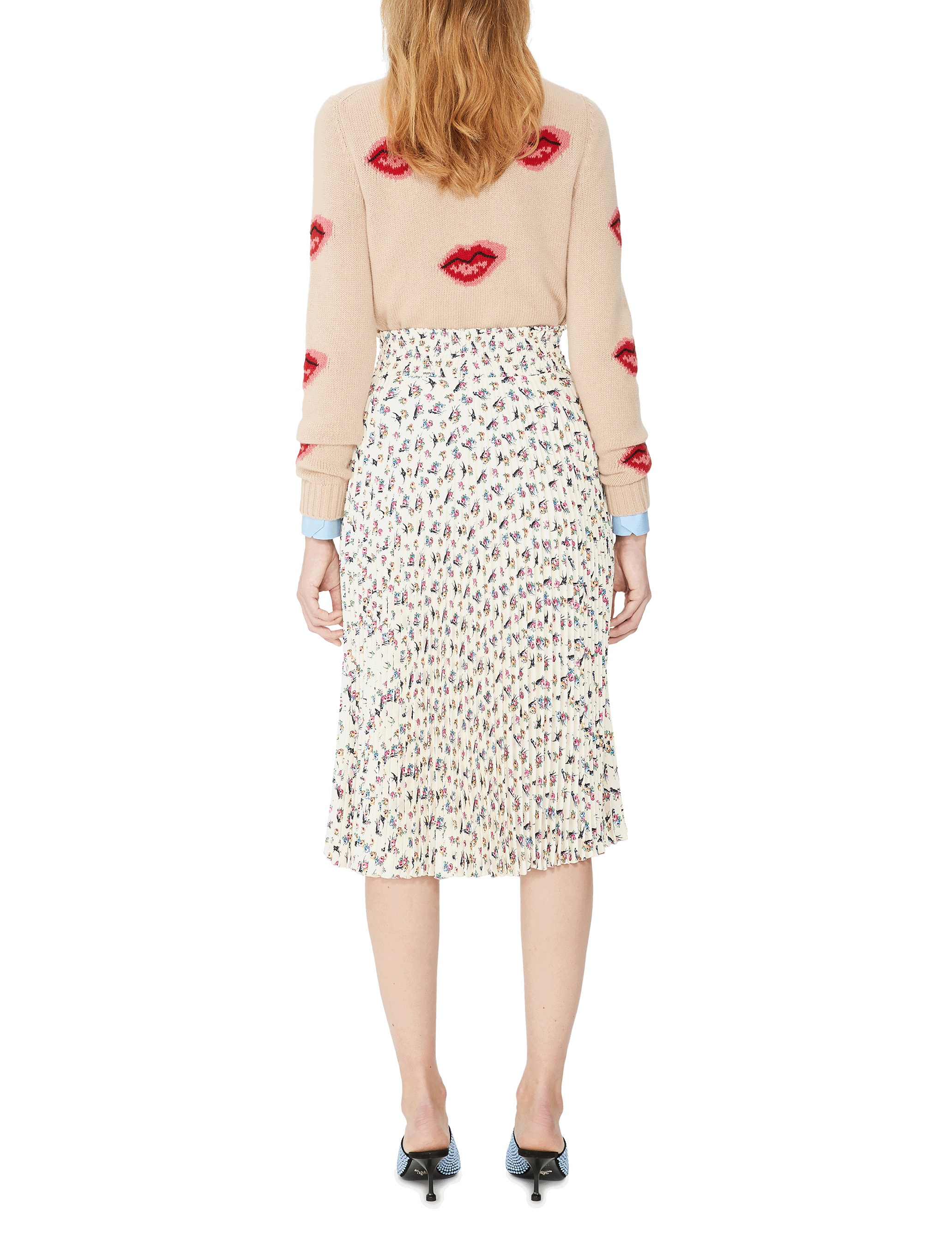 Printed cotton satin Skirt PRADA Beige