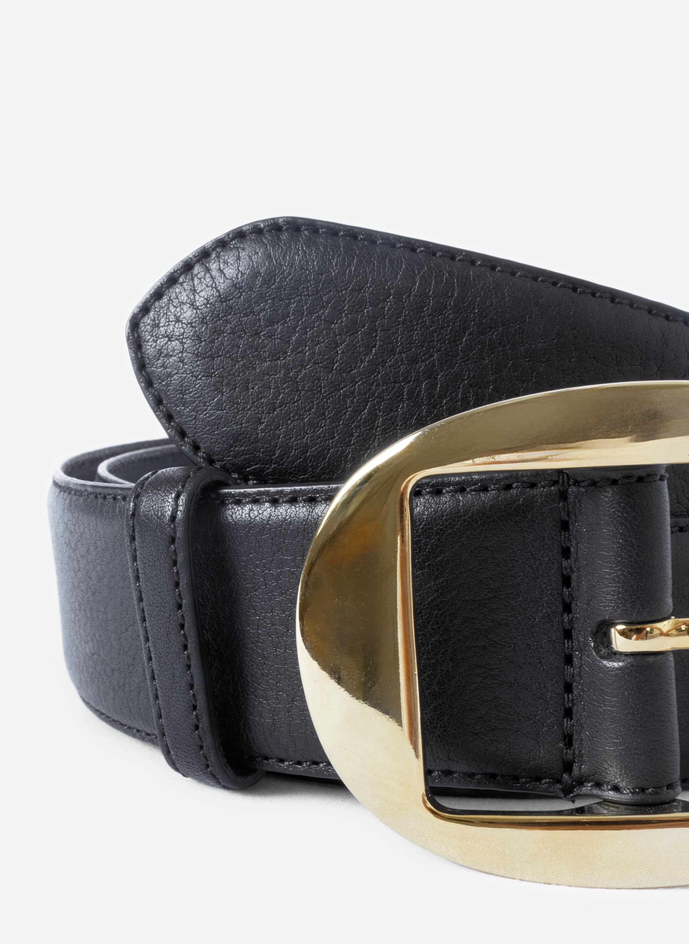 Ceinture louise cuir lisse noir JULES & JENN Noir