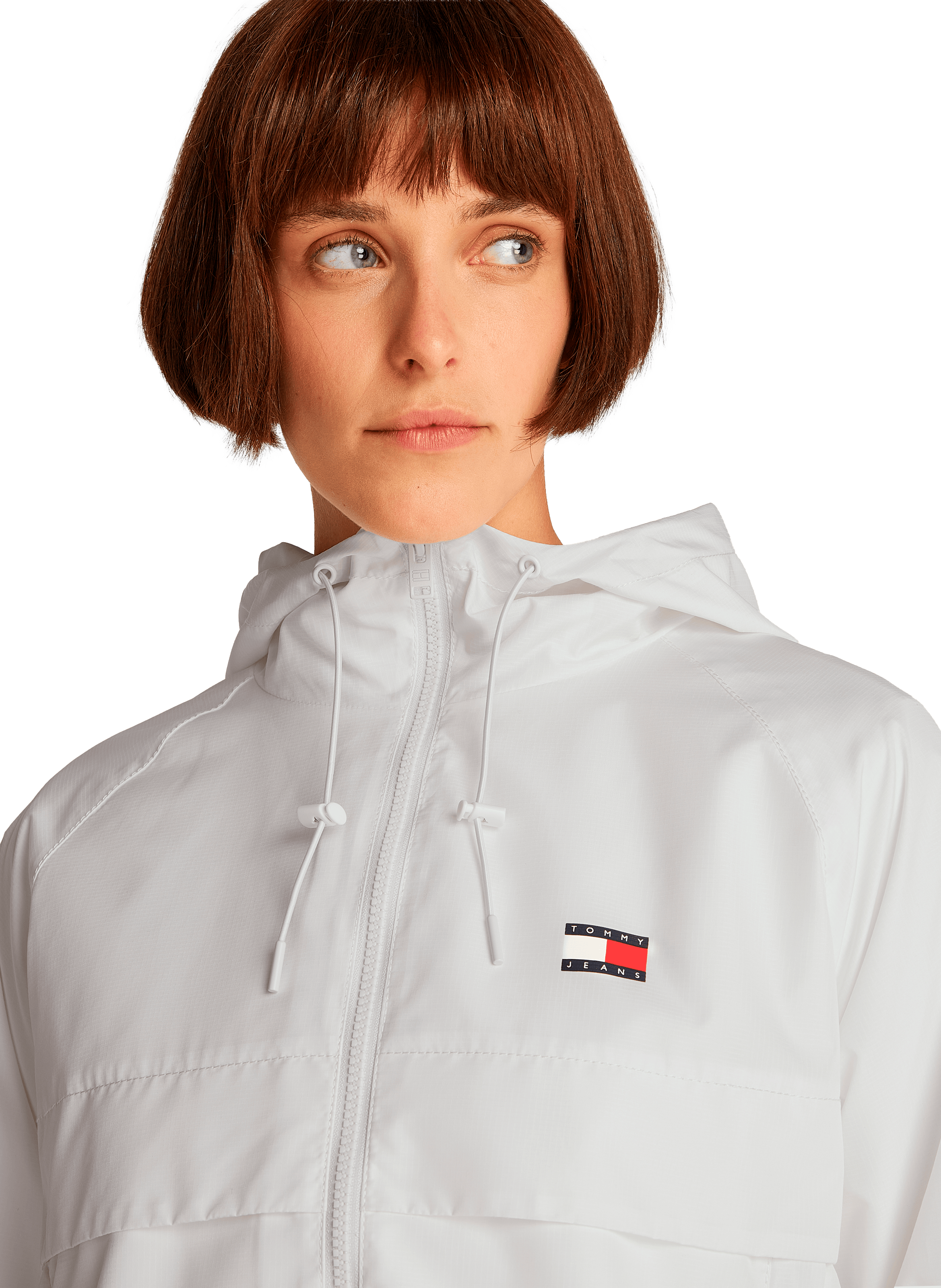 Hooded windbreaker TOMMY HILFIGER White