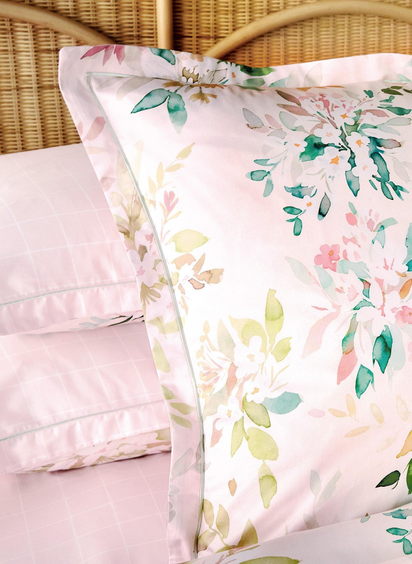 TAIE D'OREILLER Nil ANNE DE SOLENE Rose