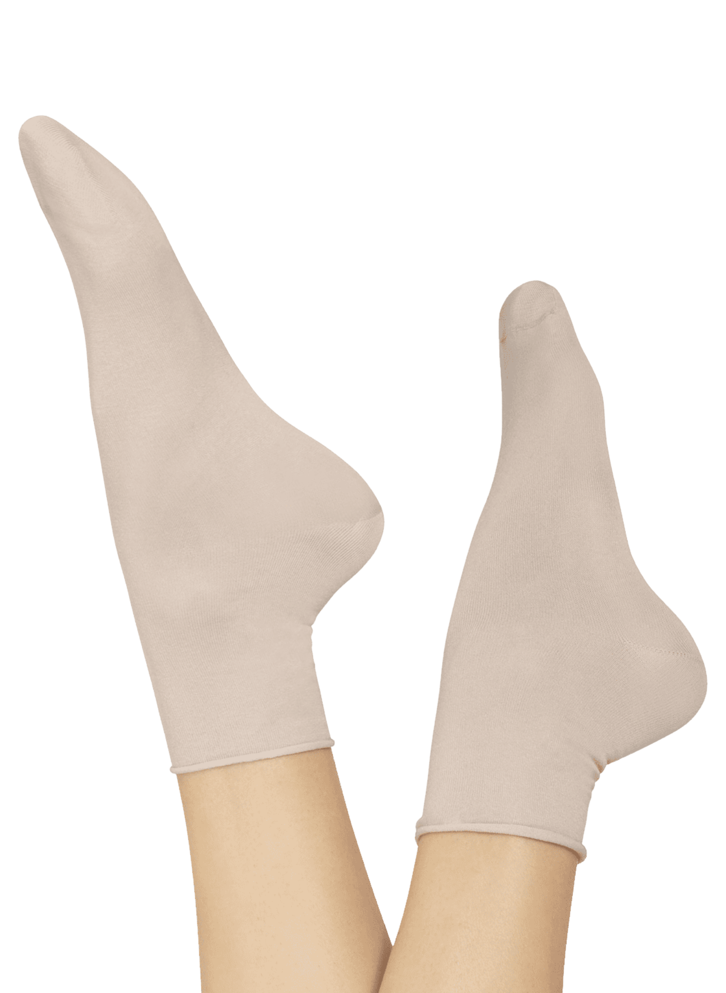 Low solid color socks with rolled edges LE BOURGET Beige