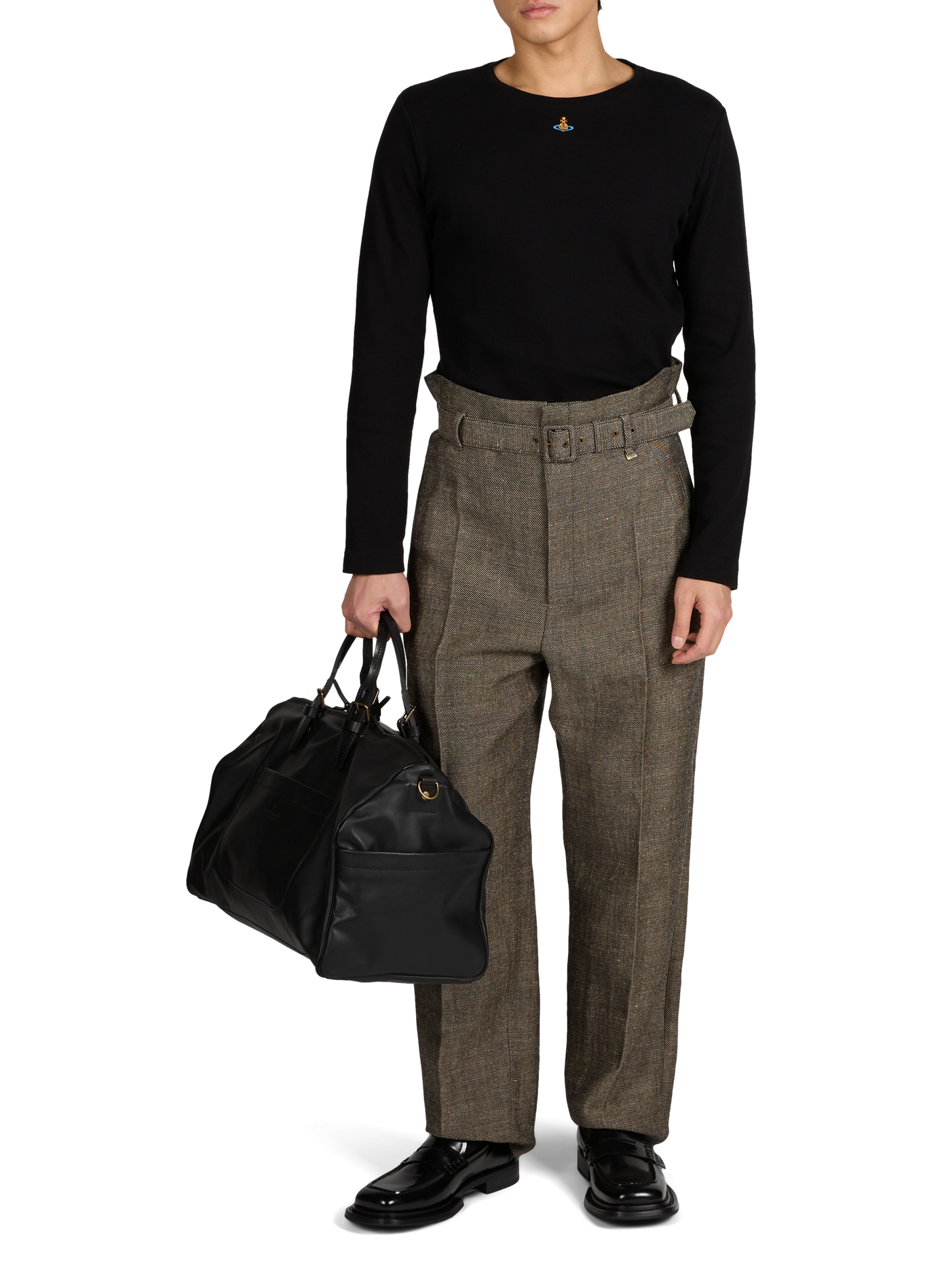 Hobo leather travel bag BLEU DE CHAUFFE Black