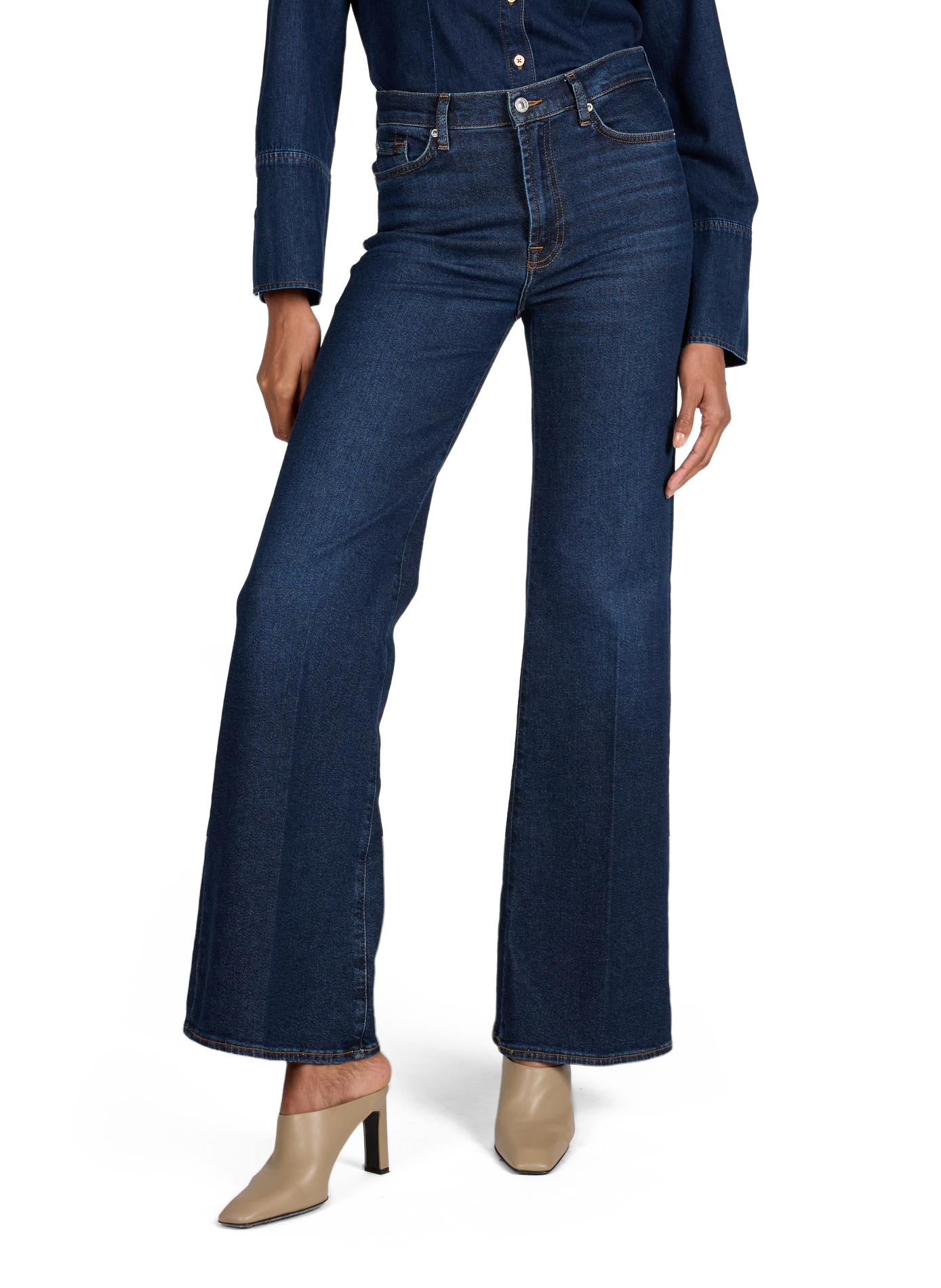 High-waisted flare jeans in a cotton blend 7 FOR ALL MANKIND Blue