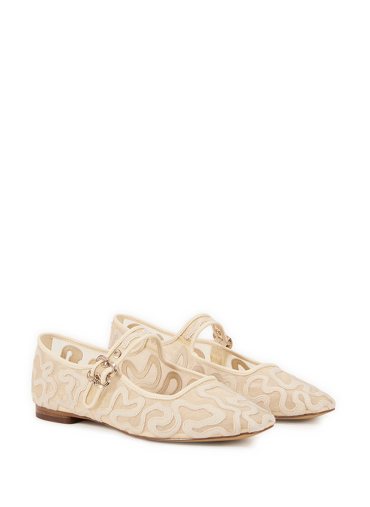 Semi-transparent ballet flats in mixed cotton SAM EDELMAN White
