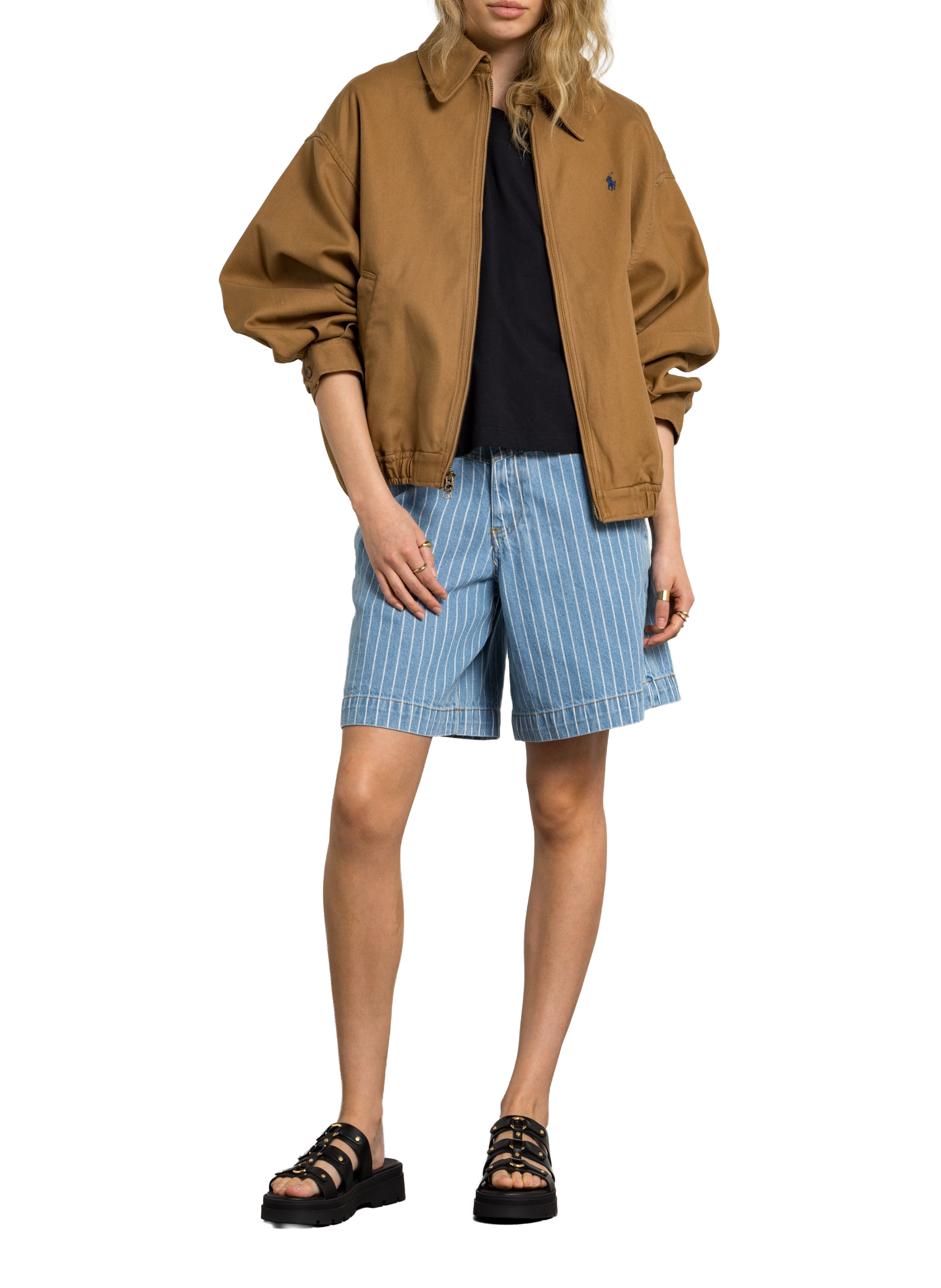 Blouson ample col classique en coton POLO RALPH LAUREN Beige