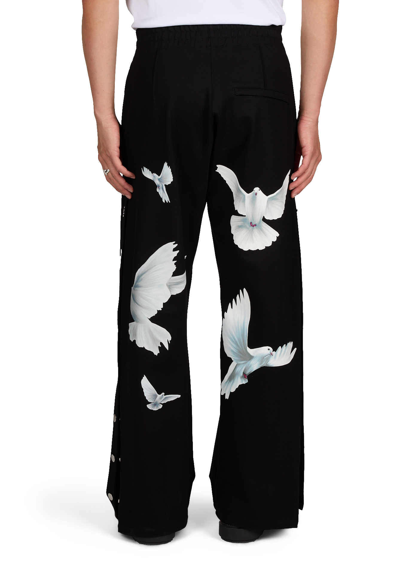 Straight printed pants with buttons 3 PARADIS Black