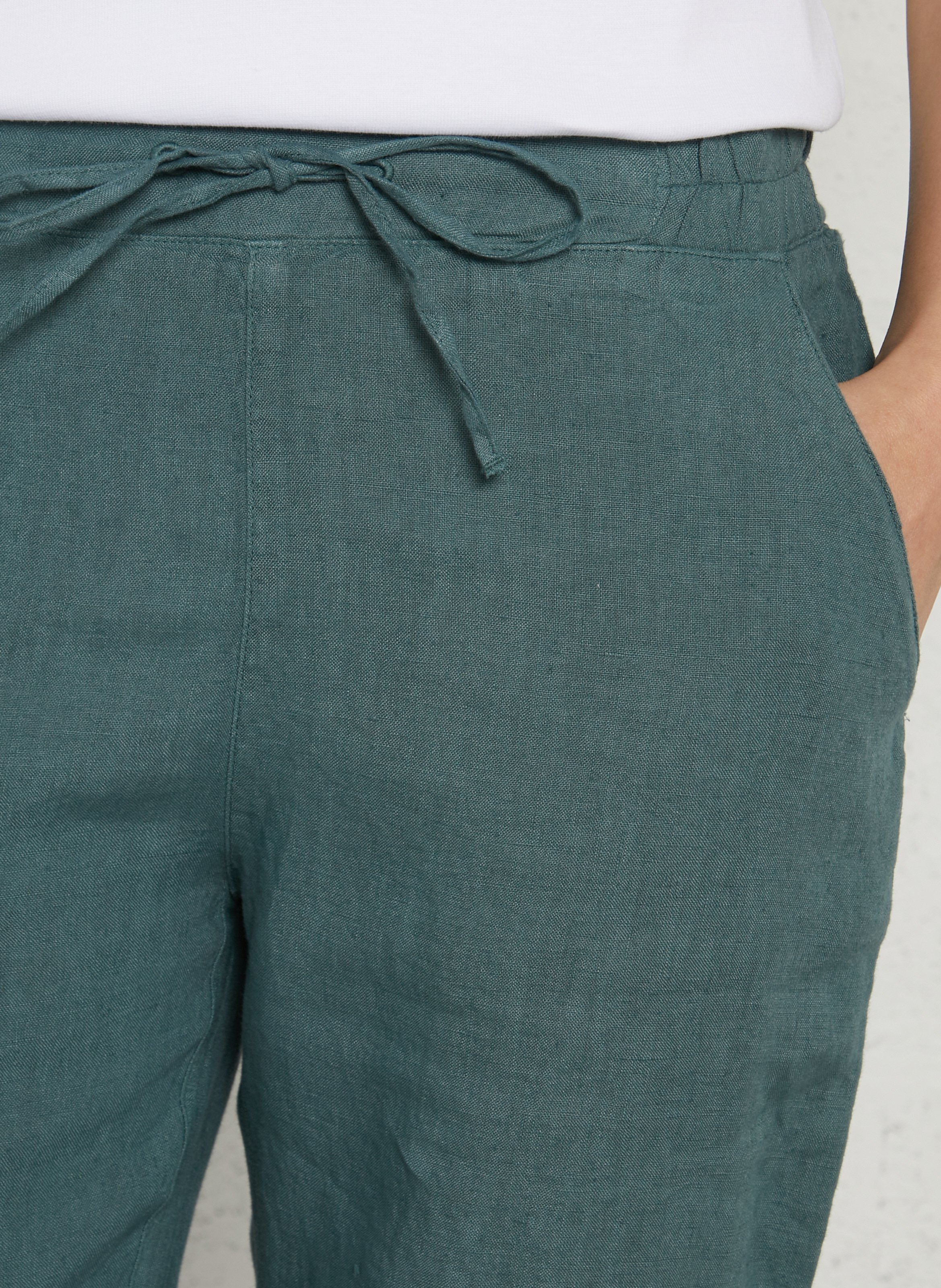 Pantalon droit en lin ARMOR-LUX Vert