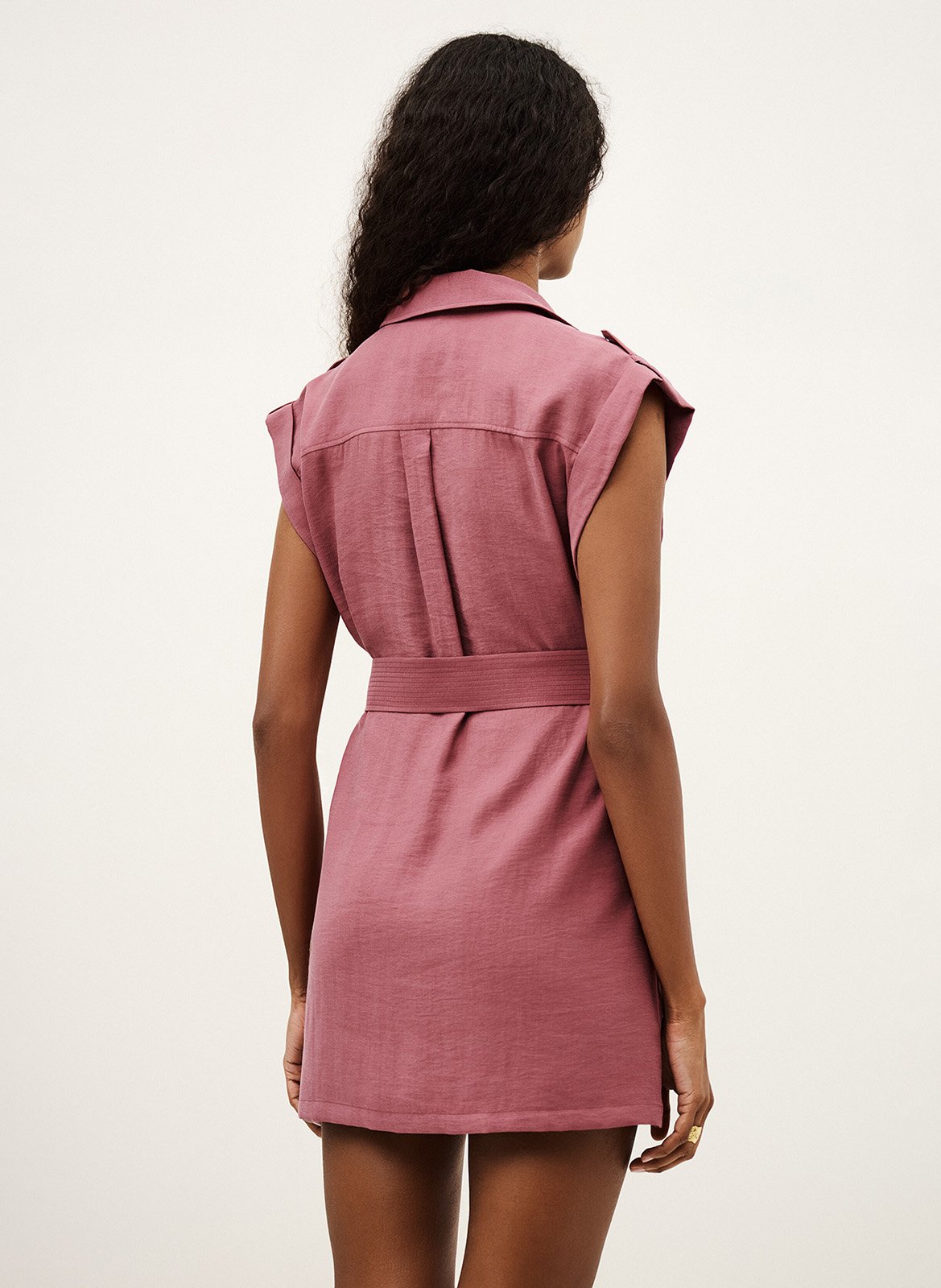 Robe courte col classique diala Rose