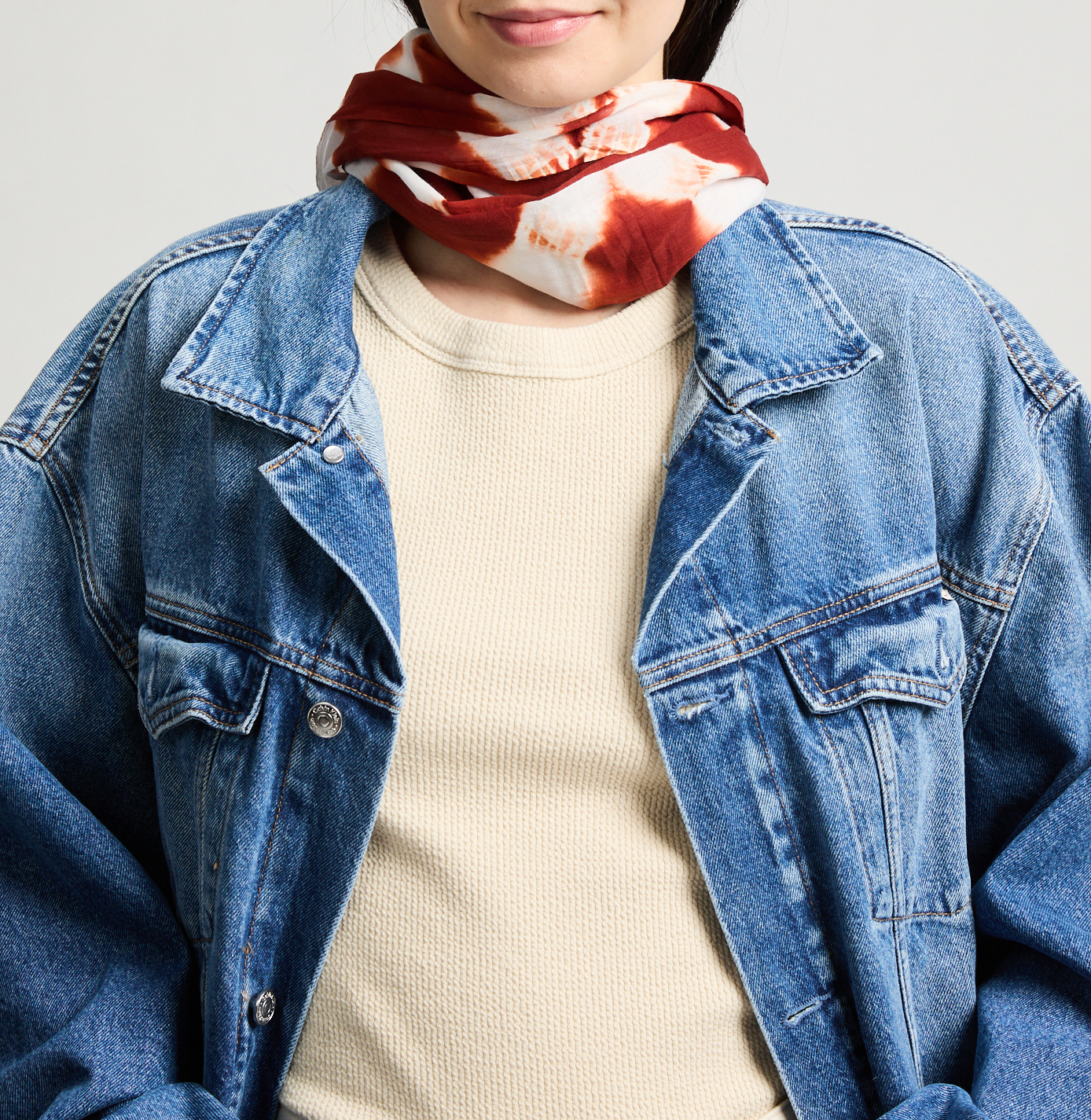 Printed stole AU PRINTEMPS PARIS Red