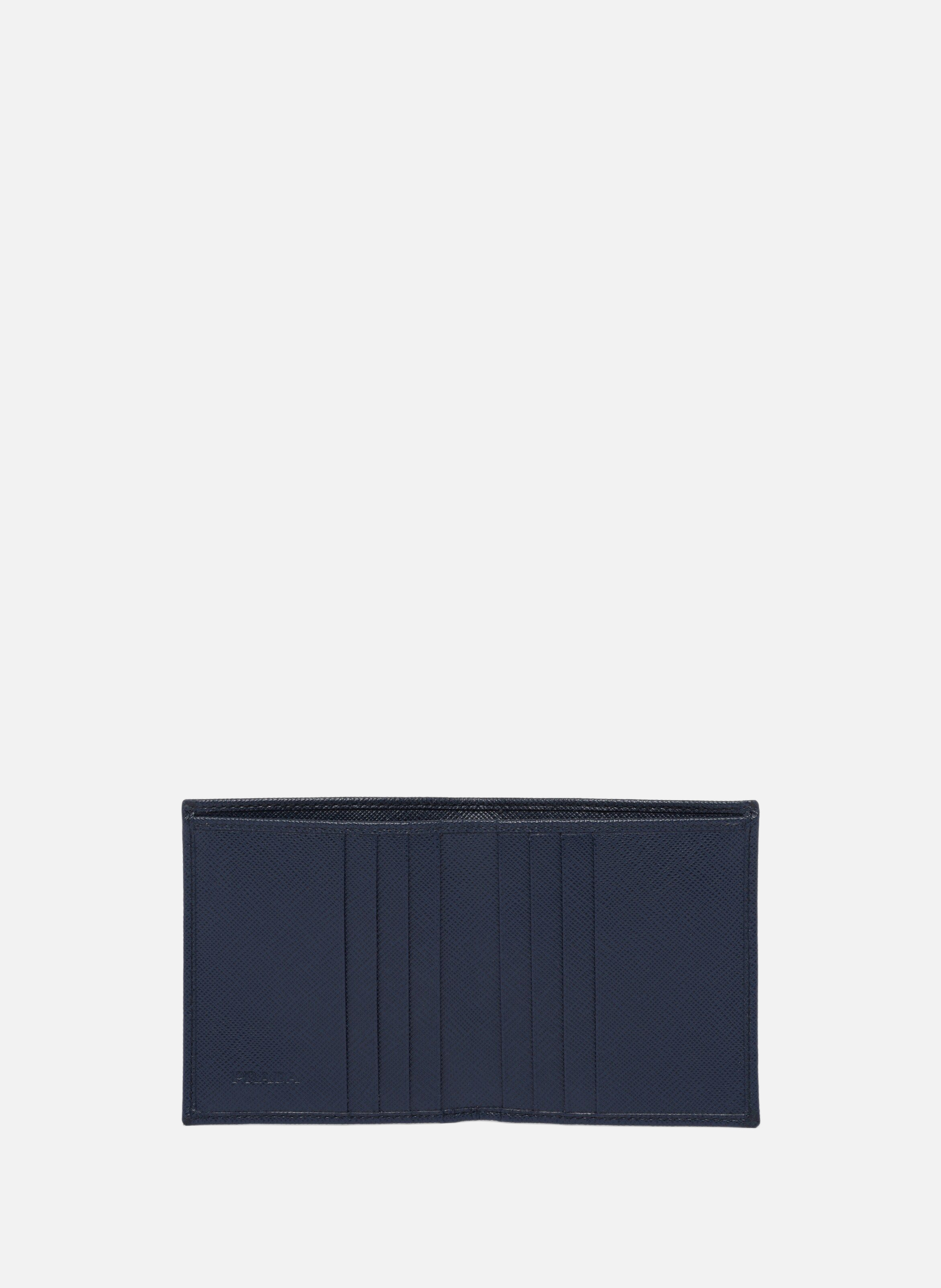 Portefeuille en cuir saffiano PRADA Bleu
