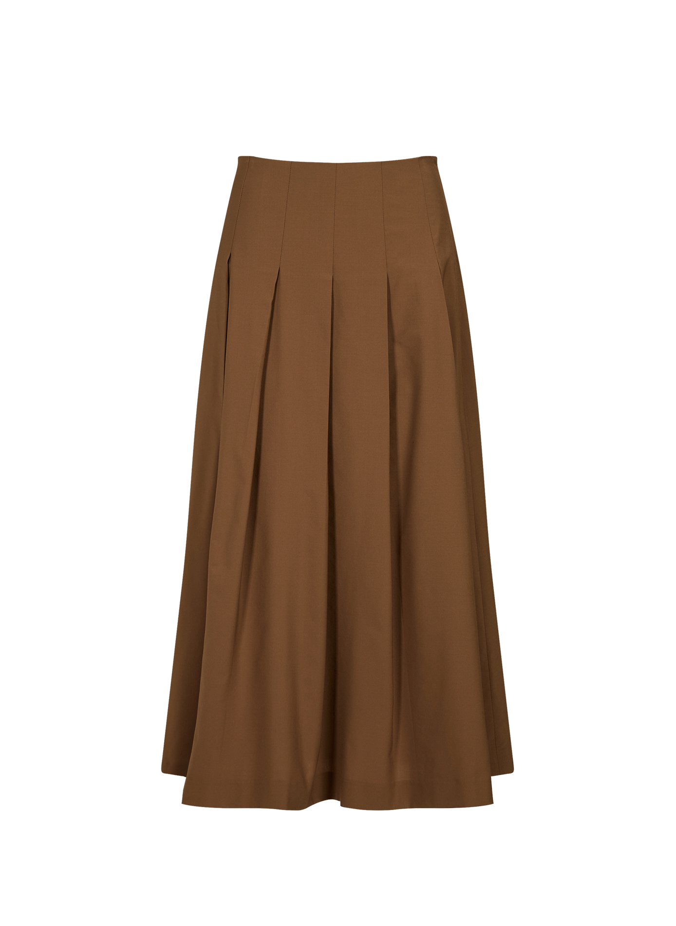 Jupe midi plissée en laine mélangée ROHE FRAMES Marron