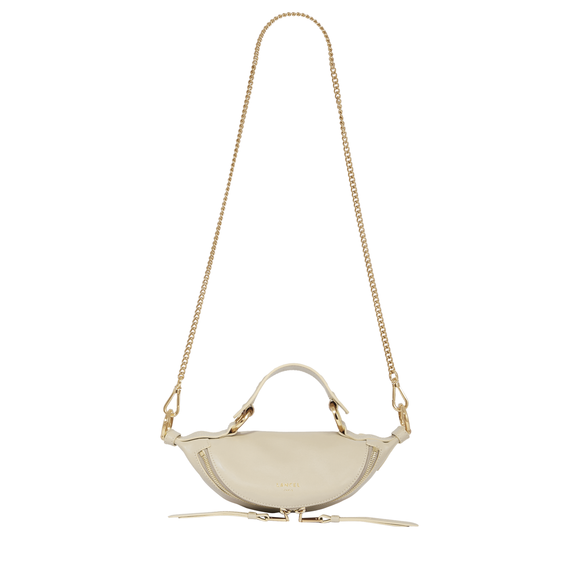 Mini sac porté croisé origami de lancel en cuir  Dune