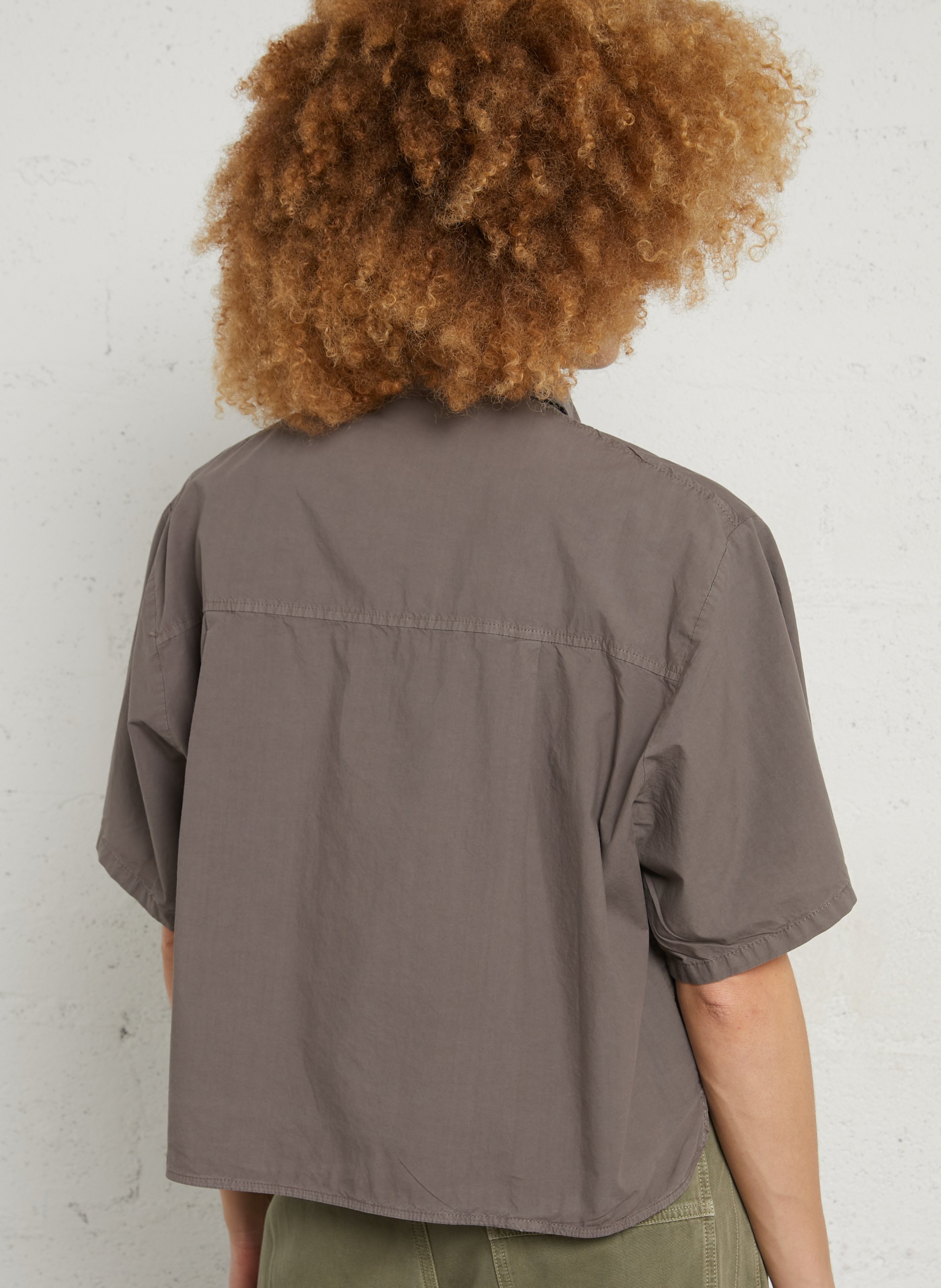 Chemise ample en coton bio bailow AMERICAN VINTAGE Gris