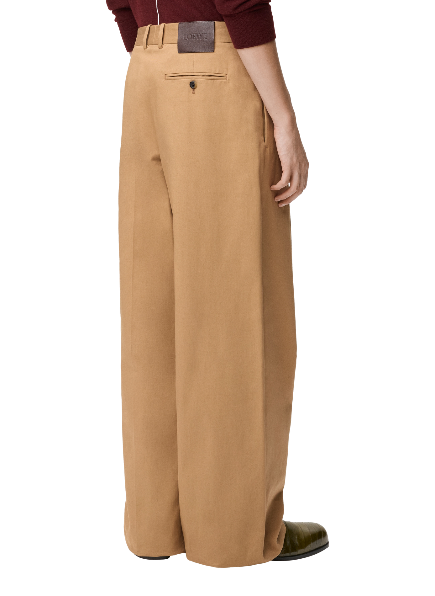 Pantalon large en coton LOEWE Beige