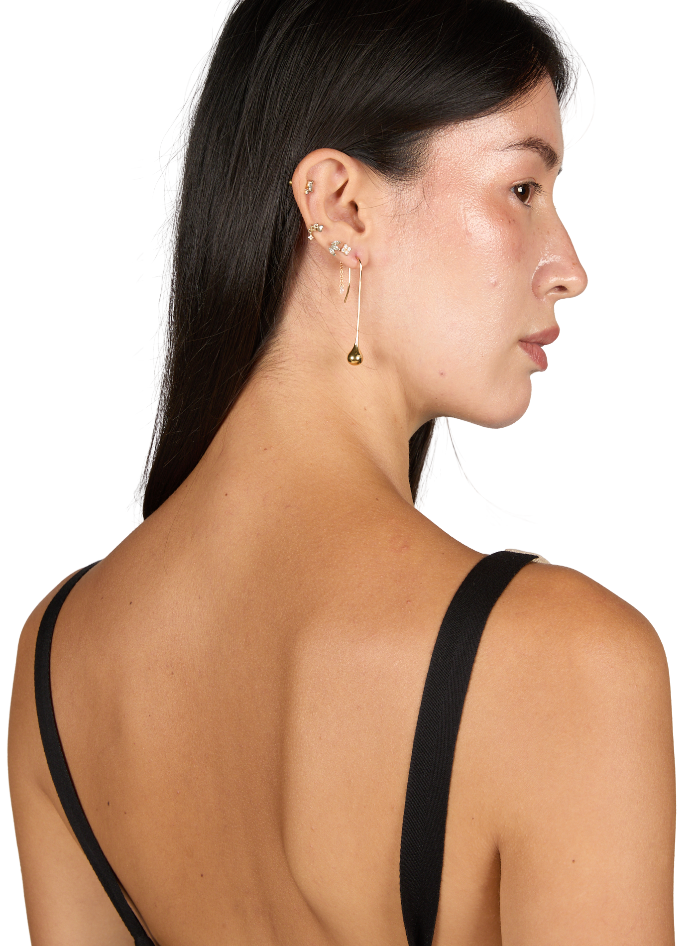 Boucles d'oreille Datura en argent et plaqué or RAGBAG Doré