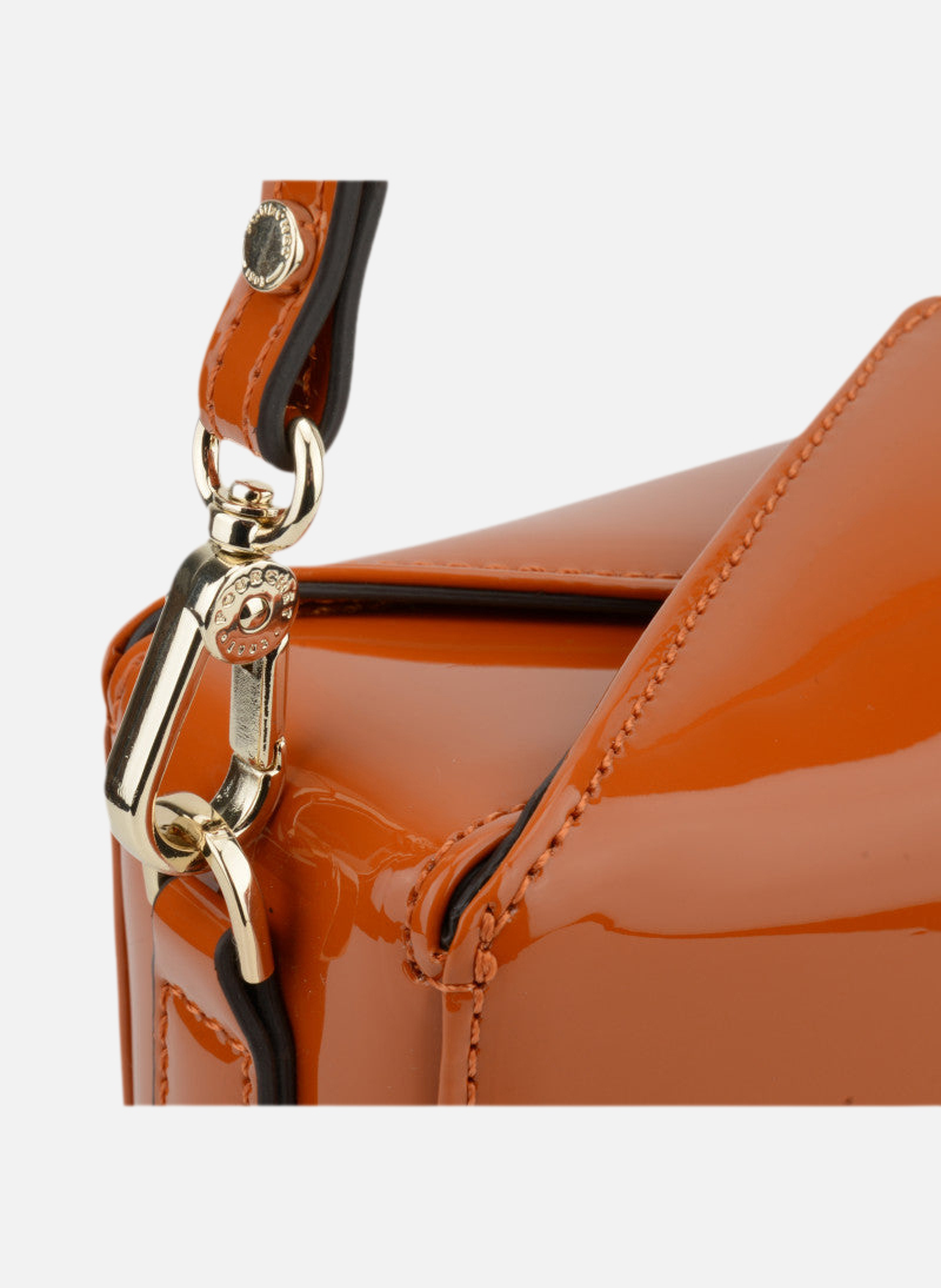 Cassetta vernis | sac porté épaule en cuir de vachette | Doré POURCHET Femme
