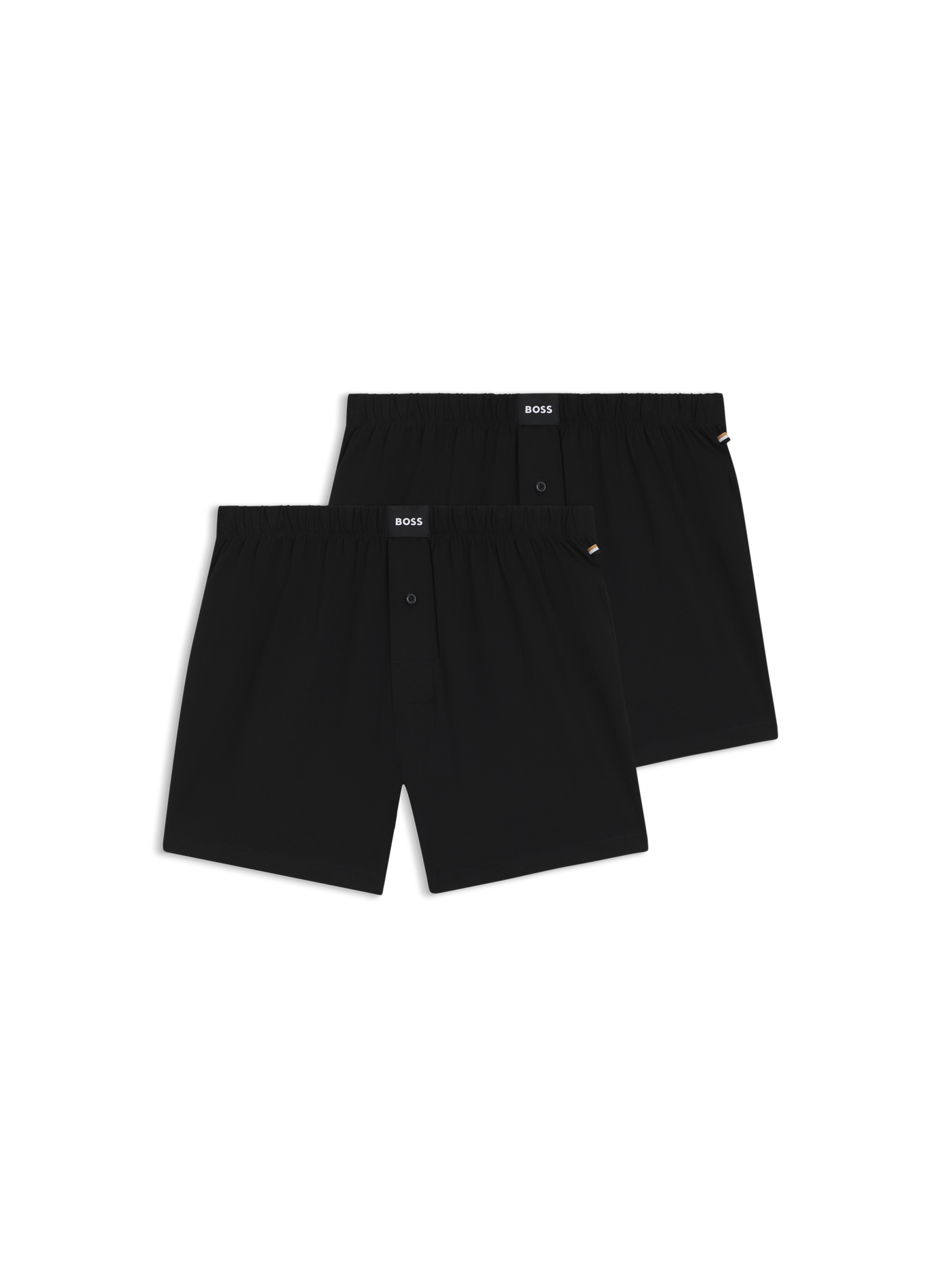 Lot de deux boxers en coton stretch BOSS Noir