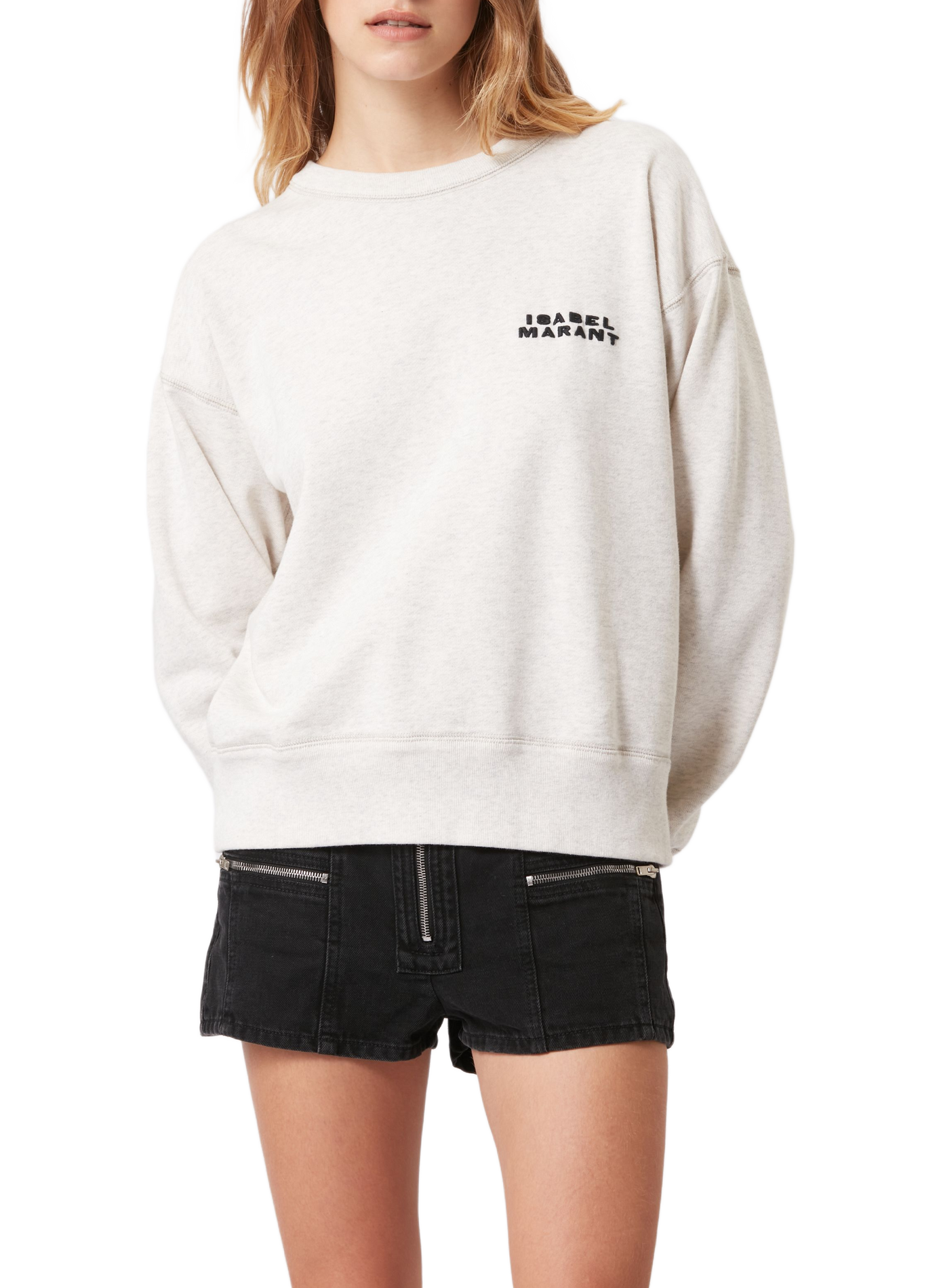 Sweatshirt mit Baumwolllogo ISABEL MARANT Weiss